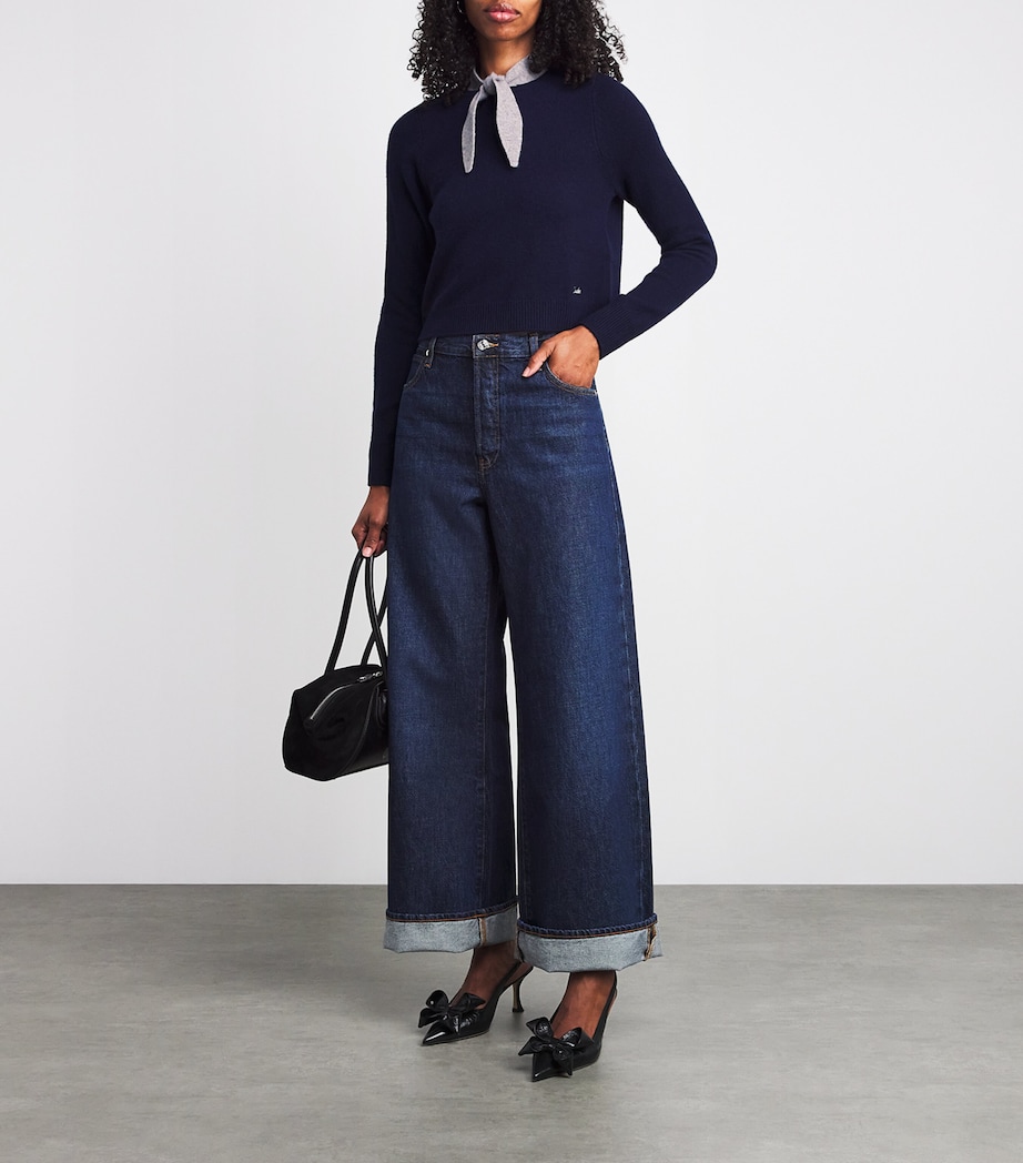 Wool-Cashmere Tie-Detail Sweater DUAL-COLOR Image 2