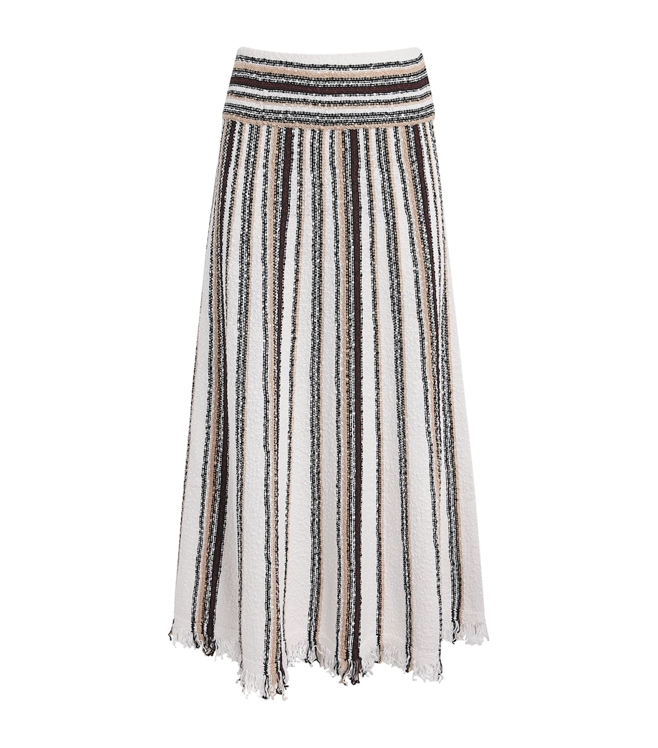 ME+EM Womens Stretch-Cotton Bouclé Maxi Skirt Cream Multi Image 1