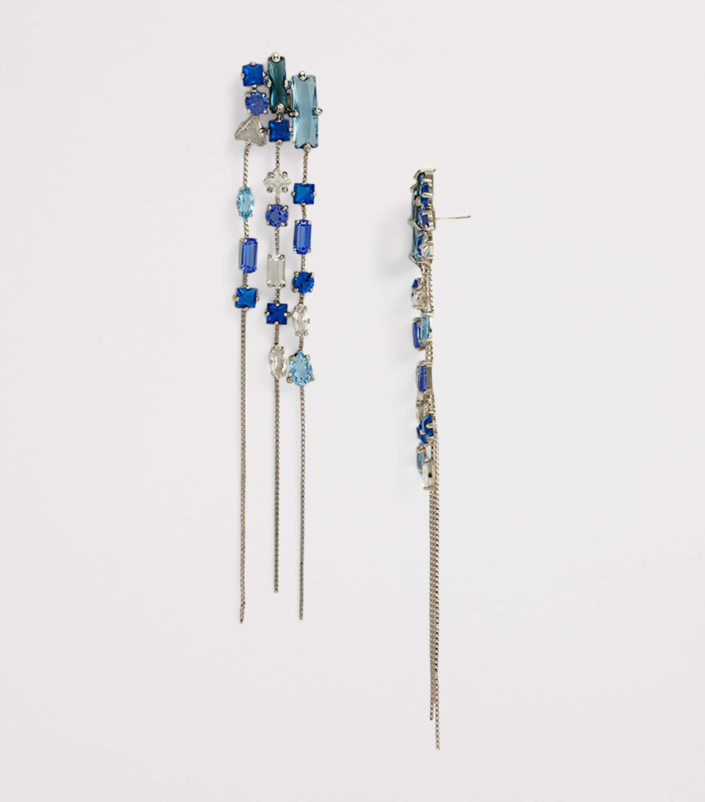 Cluster Dangle Earrings BLUE MULTI Image 2