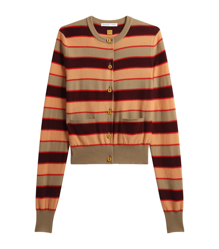 Schiaparelli Womens Cashmere Stripe Cardigan Multicolor Image 1