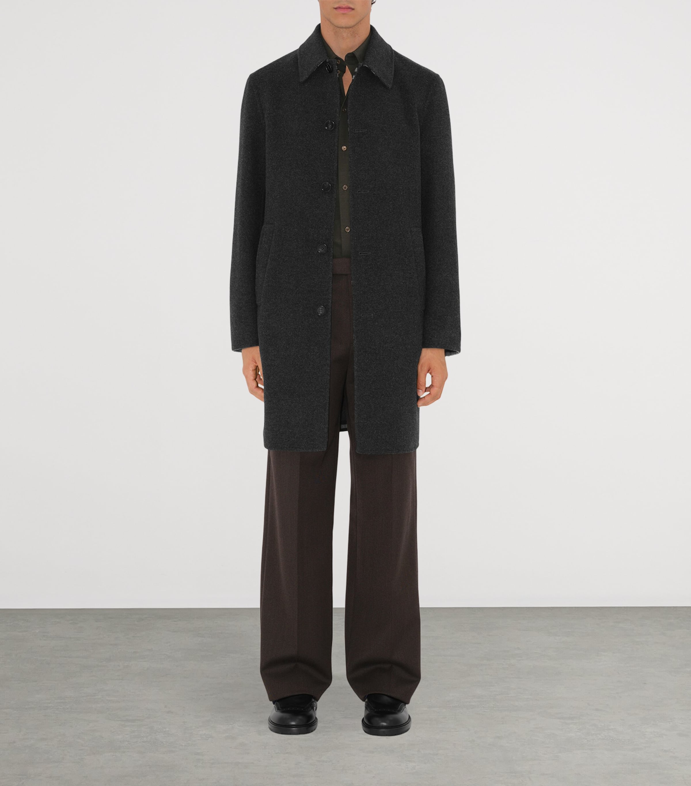 Wool Mid-Length Car Coat CHARCOAL/CHARCOAL CK Image 2