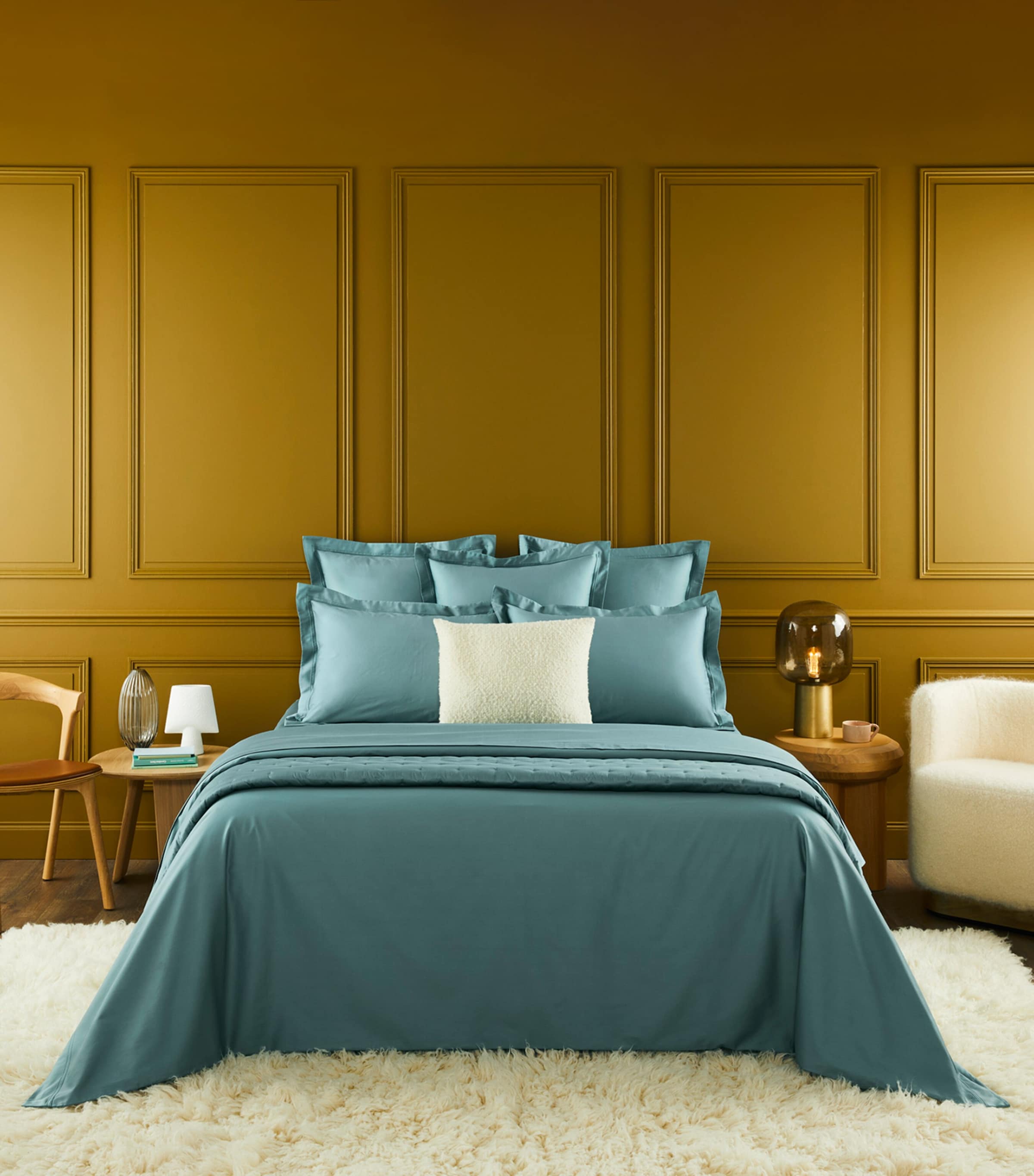 Yves Delorme Triomphe Super King Flat Sheet In Green