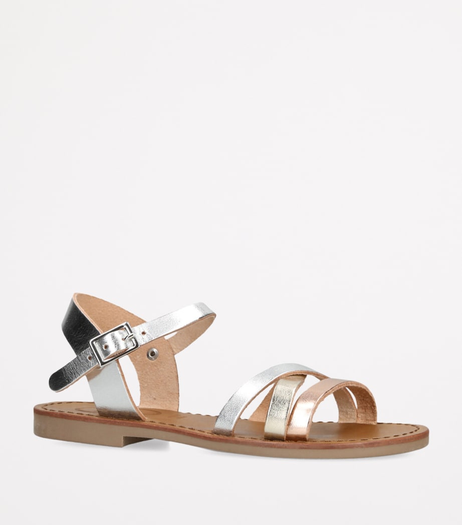 Metallic Leather Sophie Sandals METAL COMB Image 3