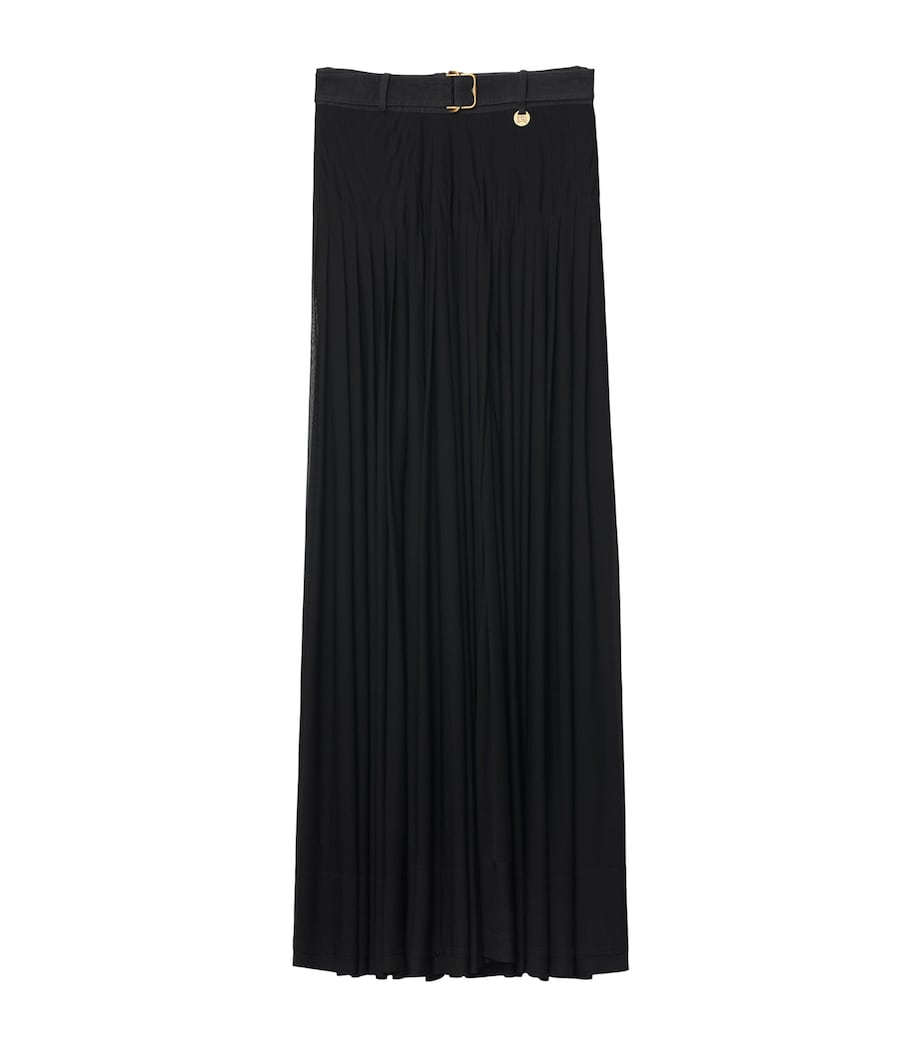 Pleated Maxi Skirt BLACK Image 1