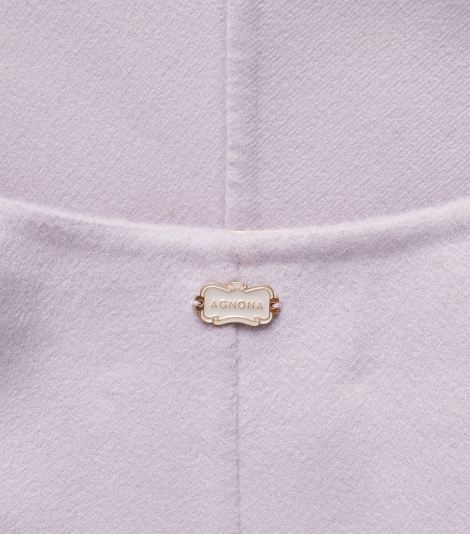 Agnona Womens Cashmere Belted Coat Lilac Mauve Image 6