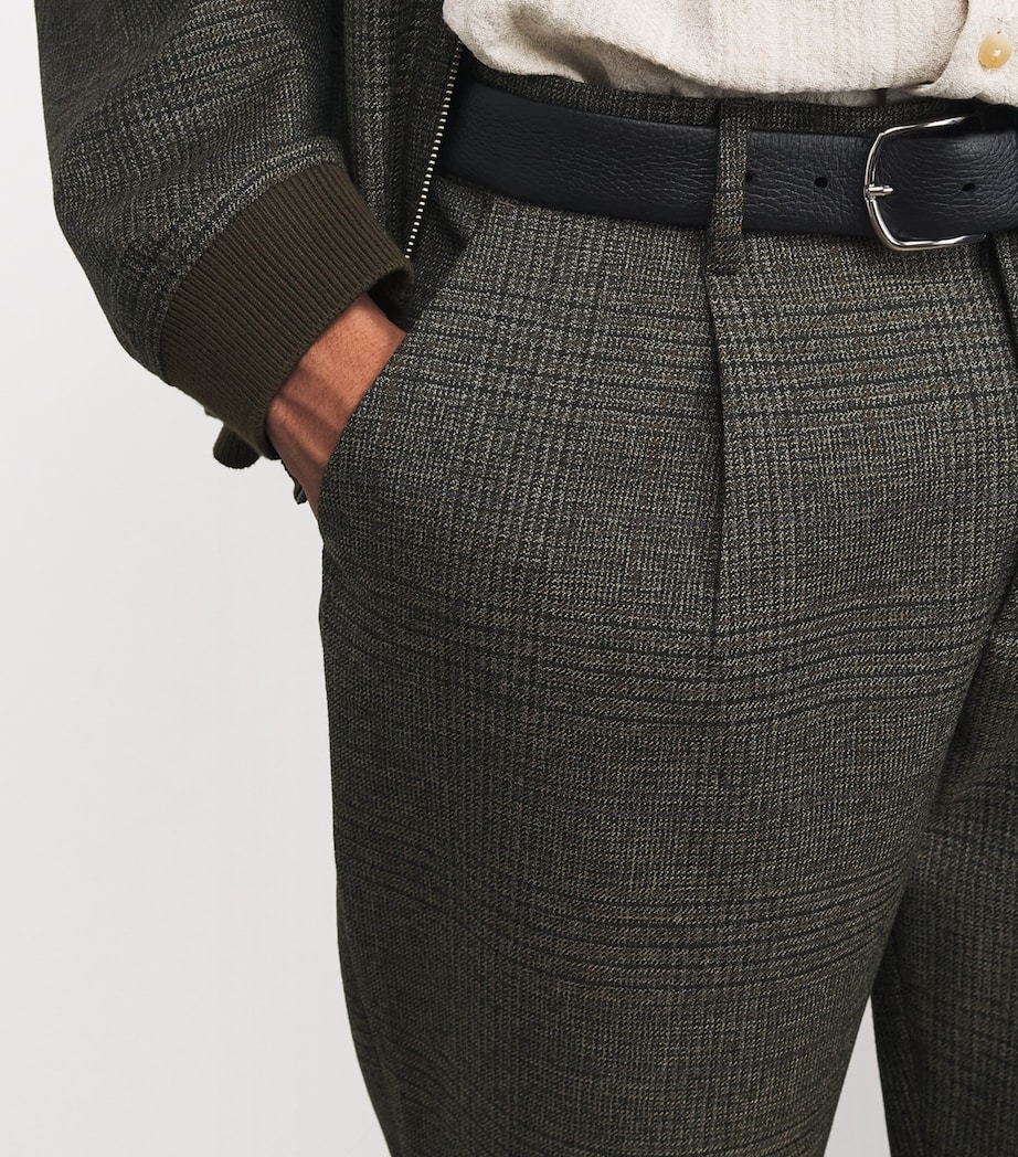 Virgin Wool Check Tapered Trousers UNICO Image 6
