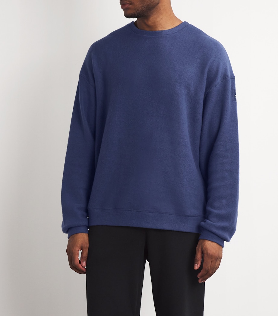 Alo Yoga Mens Triumph Restore Sweatshirt Navy Image 3