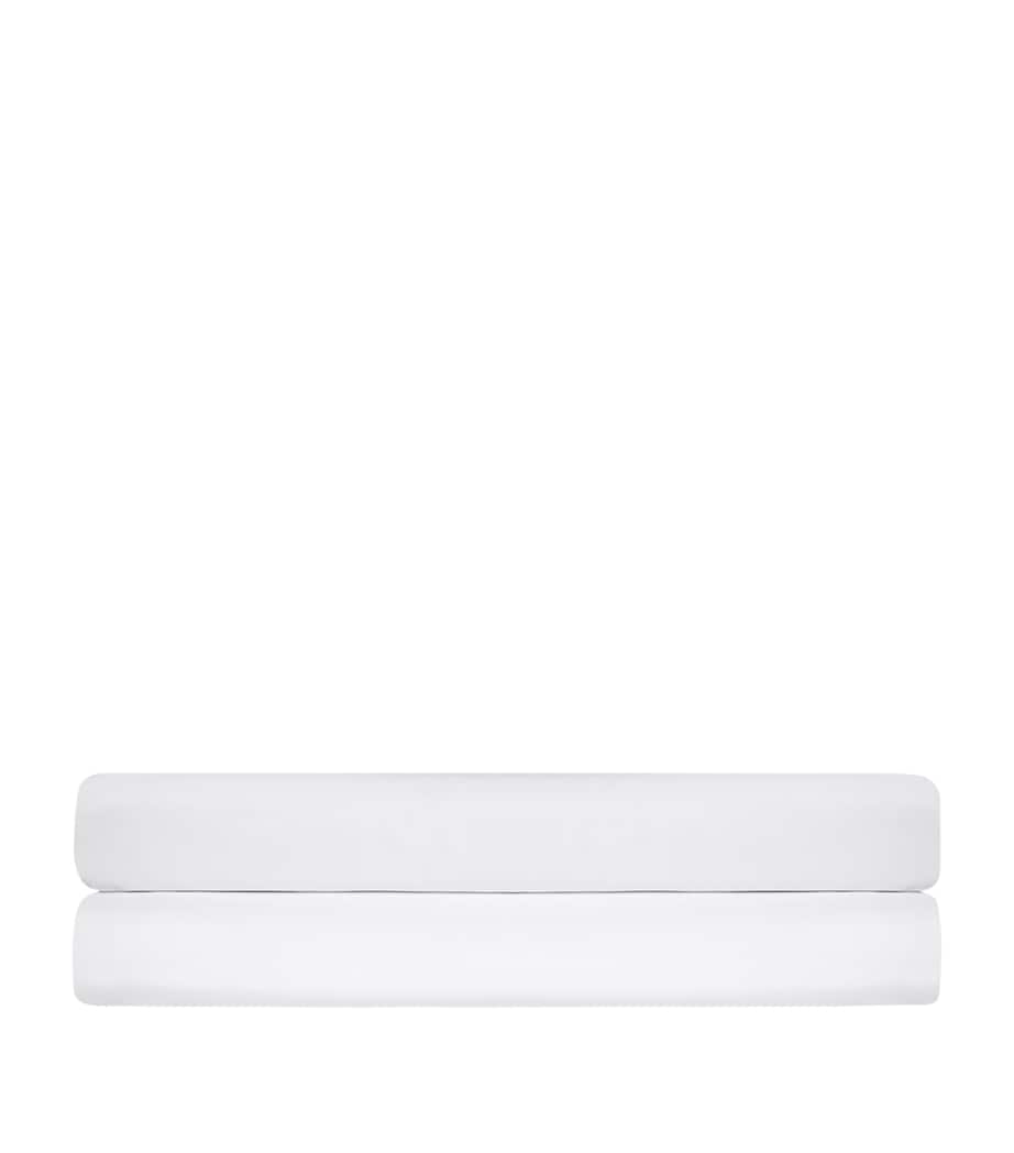 Langdon Double Fitted Sheet (140cm x 200cm) WHITE Image 2