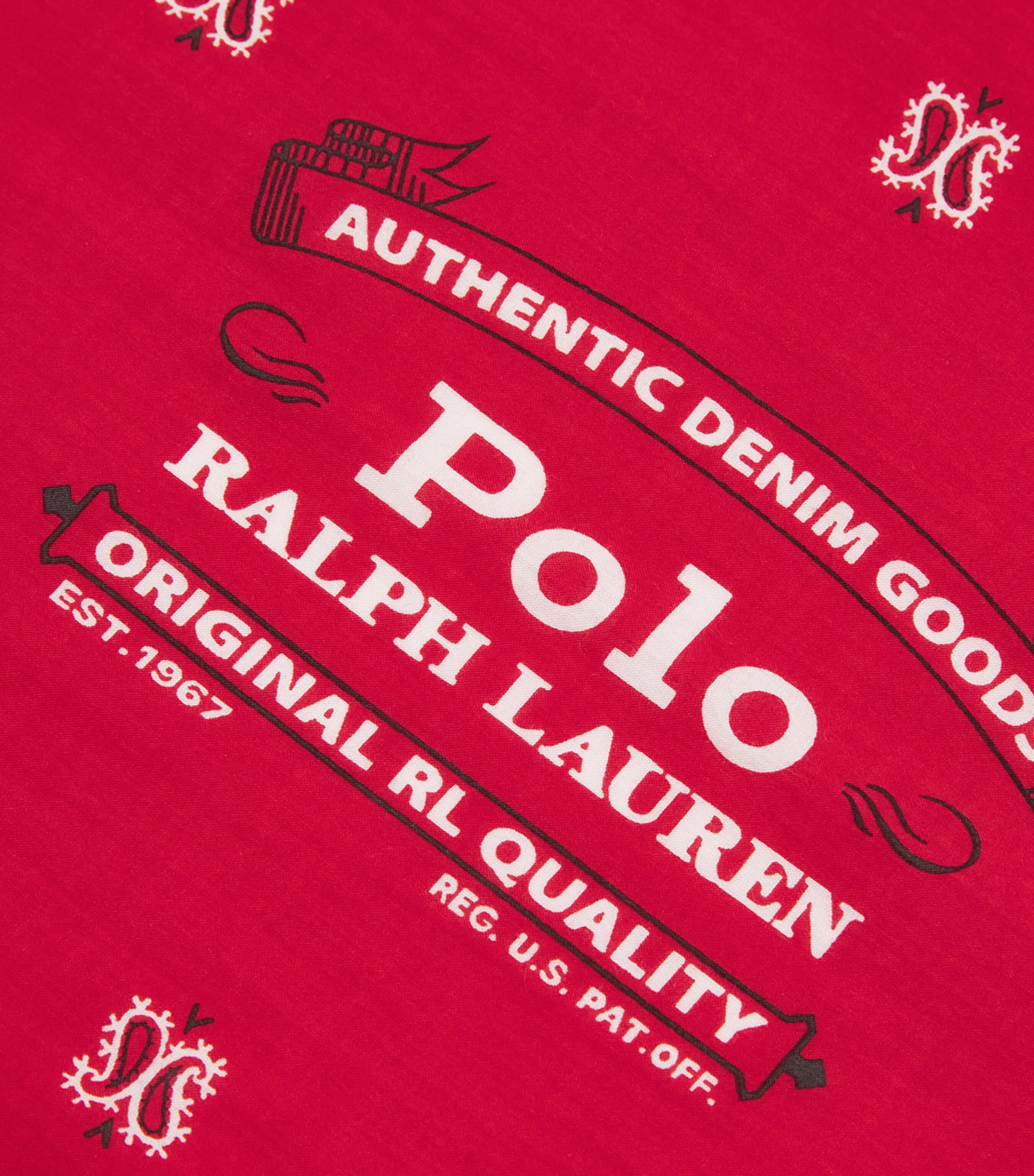 Polo Ralph Lauren Cotton Logo Bandana Scarf Rl Red/ White Image 4