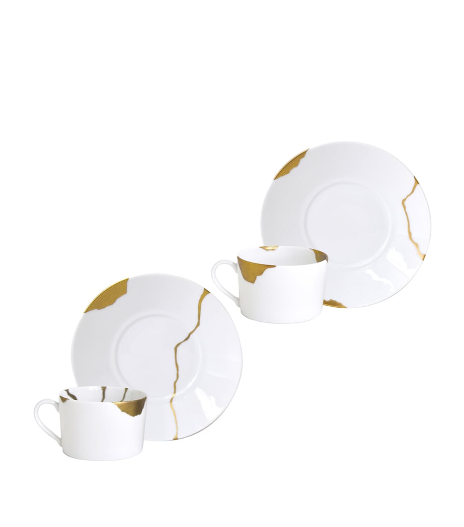 Kintsugi Breakfast Cups and Saucers (Set of 2) OR Image 1