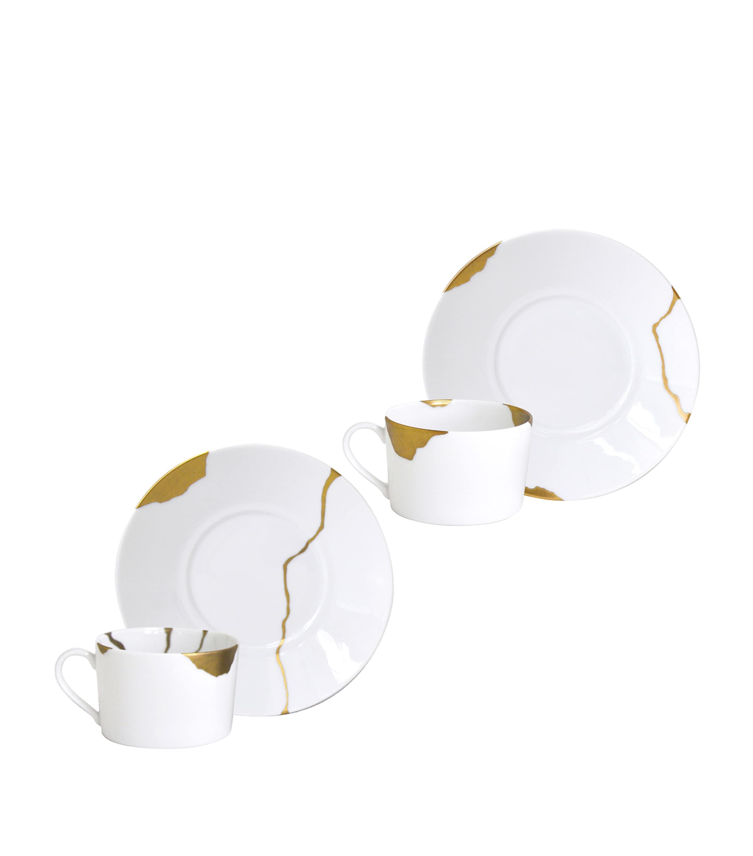 Bernardaud Kintsugi Breakfast Cups and Saucers (Set of 2) | Dining | Tableware | Tea Cups & Saucers | Designers | Bernardaud
