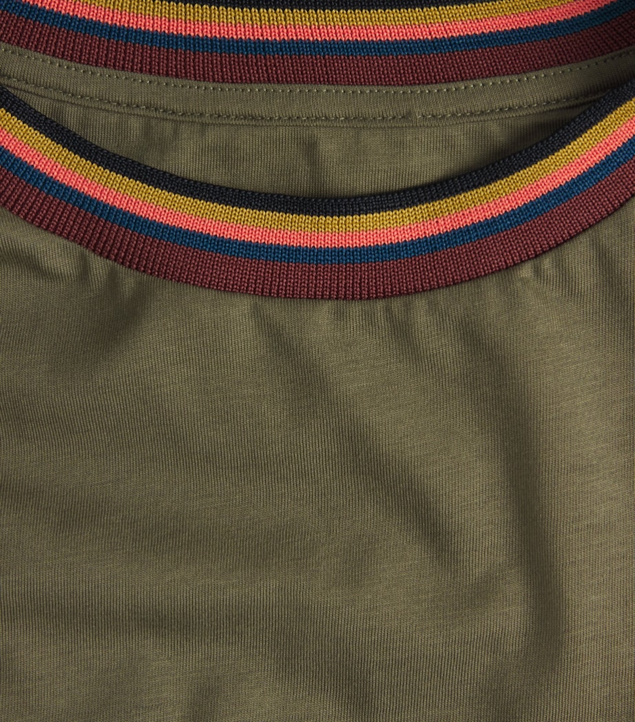 Paul Smith Mens Cotton Artistic Trim T-Shirt Green Image 6
