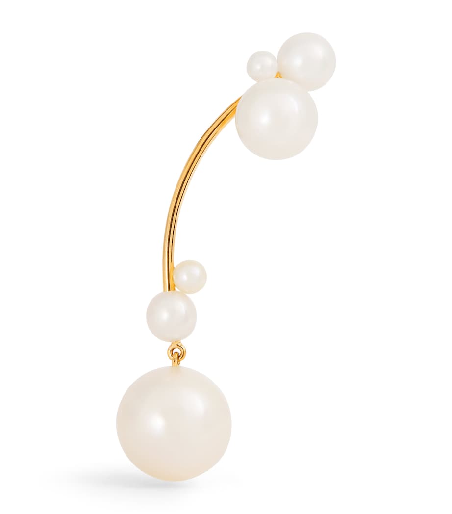 Sophie Bille Brahe Yellow Gold and Pearl Grand Stella Perle Single Earring (Left) Yellow Gold Image 1
