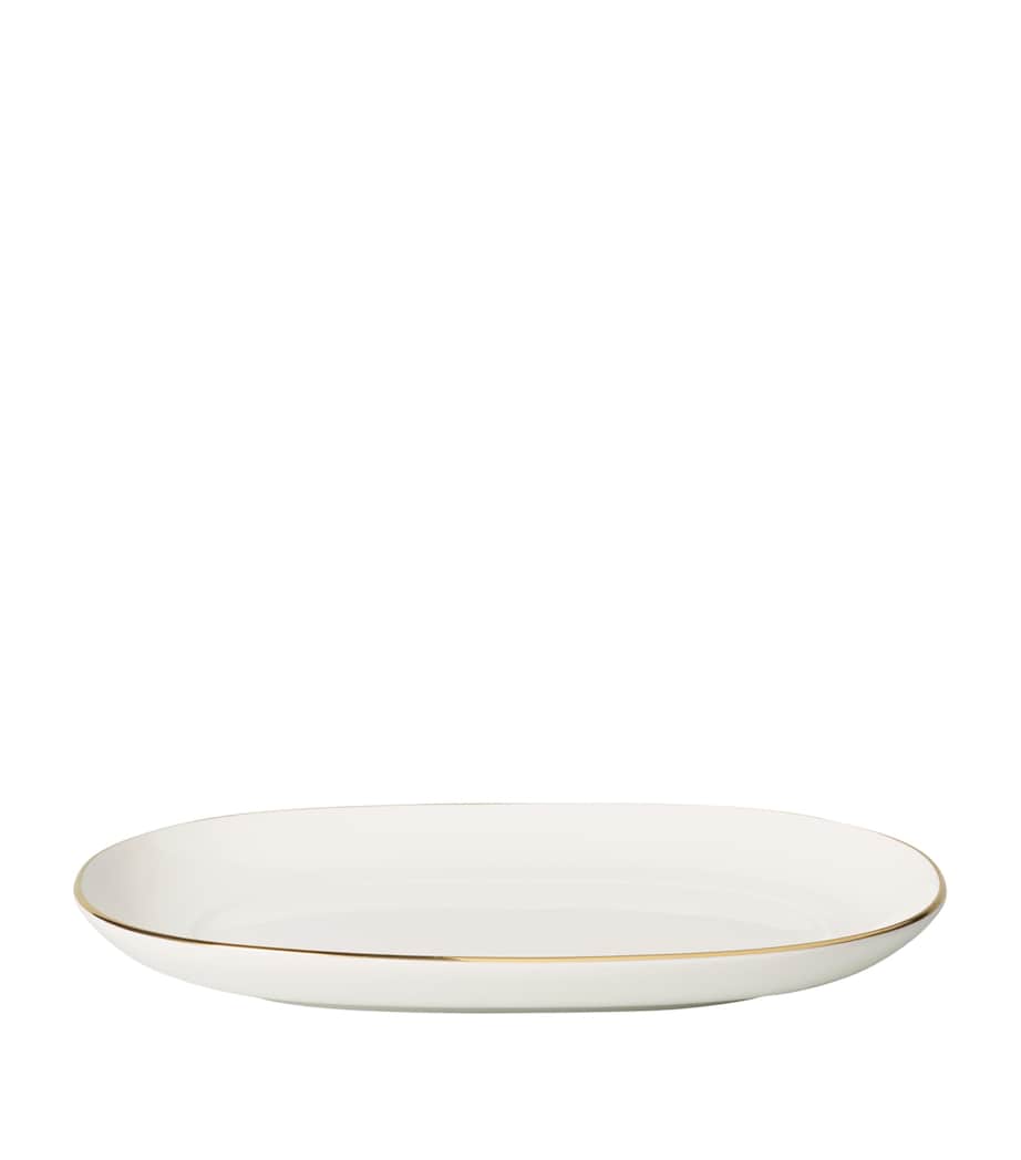 Porcelain Gold-Trimmed Anmut Pickle Dish (22cm x 20cm) WHITE Image 3