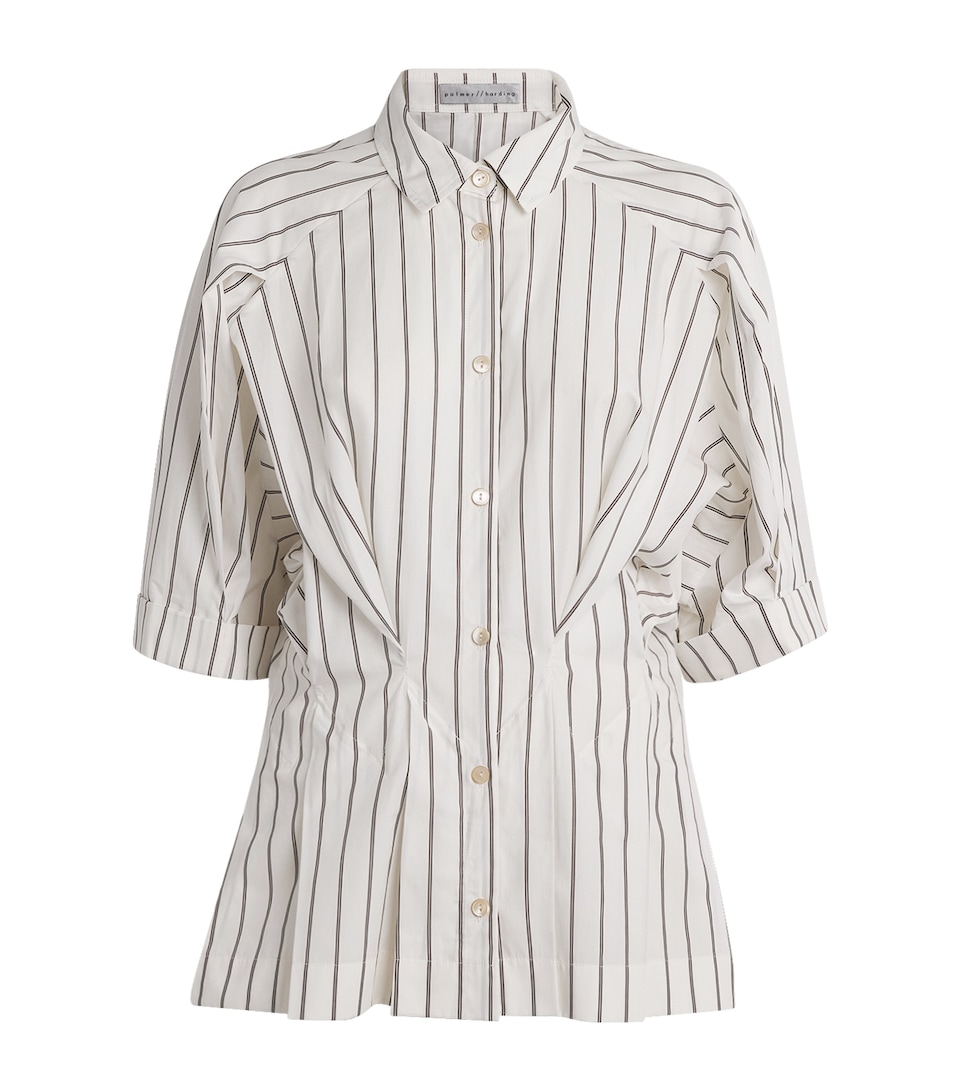 Palmer//Harding Cotton Stripe Vessel Shirt Brown Cttn Dbl Strip