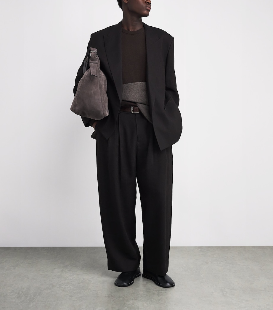 Wool-Cashmere Crew-Neck Sweater EBONY/ BK982 Image 2