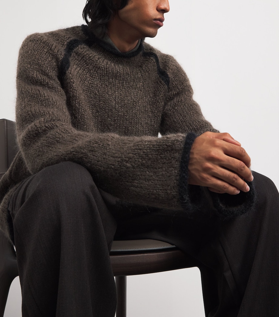 Mohair-Wool Rider Roundneck Sweater STEEL MOHAIR Image 6