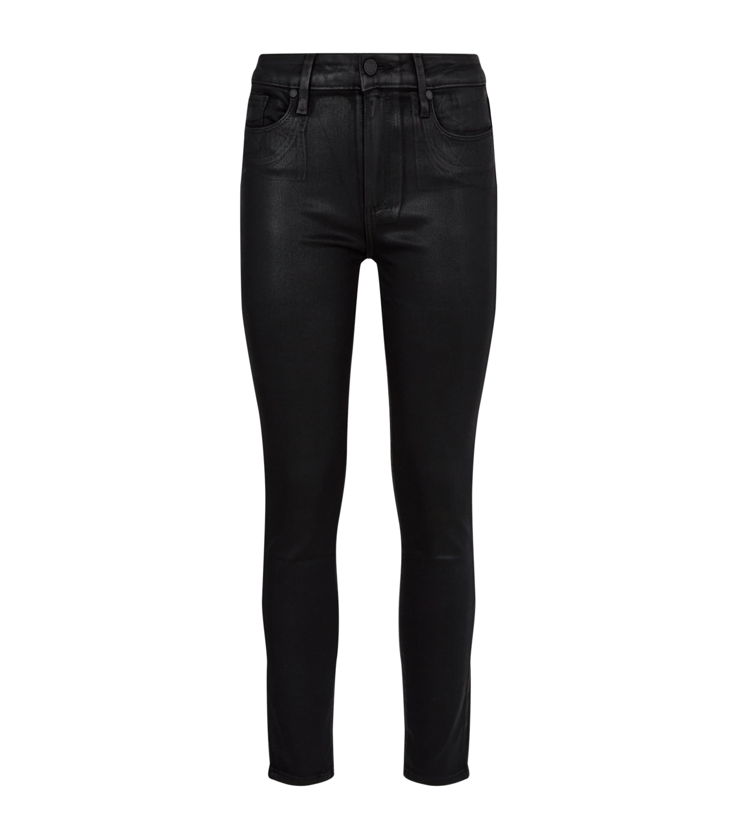 Paige Hoxton Coated Skinny Jeans In Black
