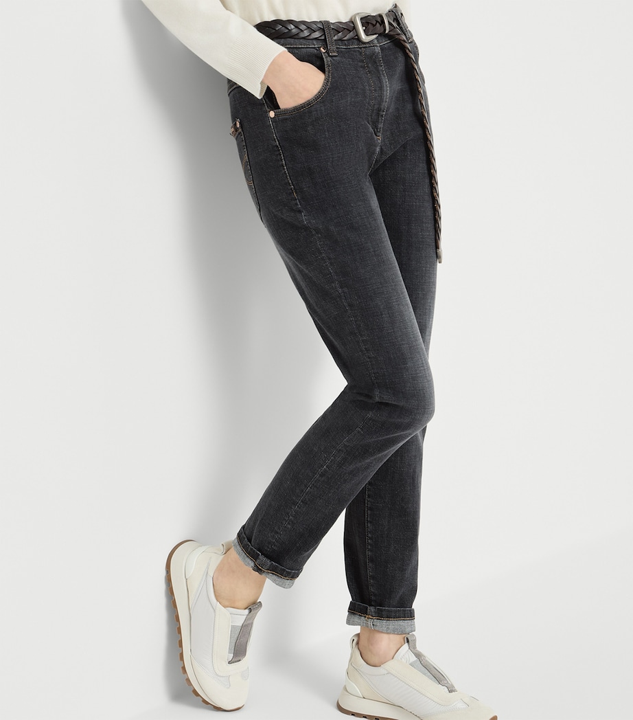 Brunello Cucinelli Womens Stretch-Cotton Slim Fit Jeans Image 4