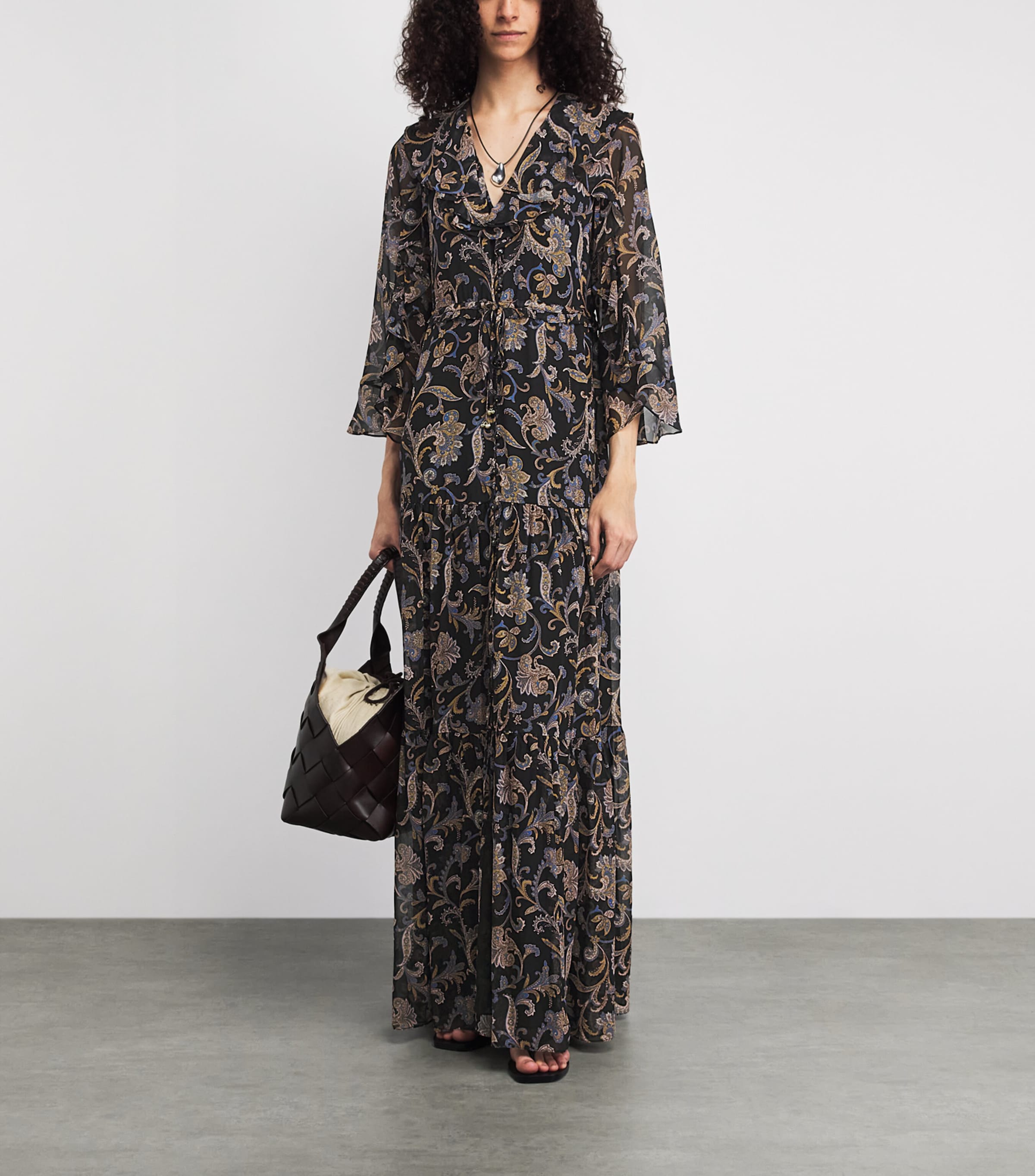 drape dress maxi Henley Slinky Drape Maxi Dress / Ivory | MESHKI