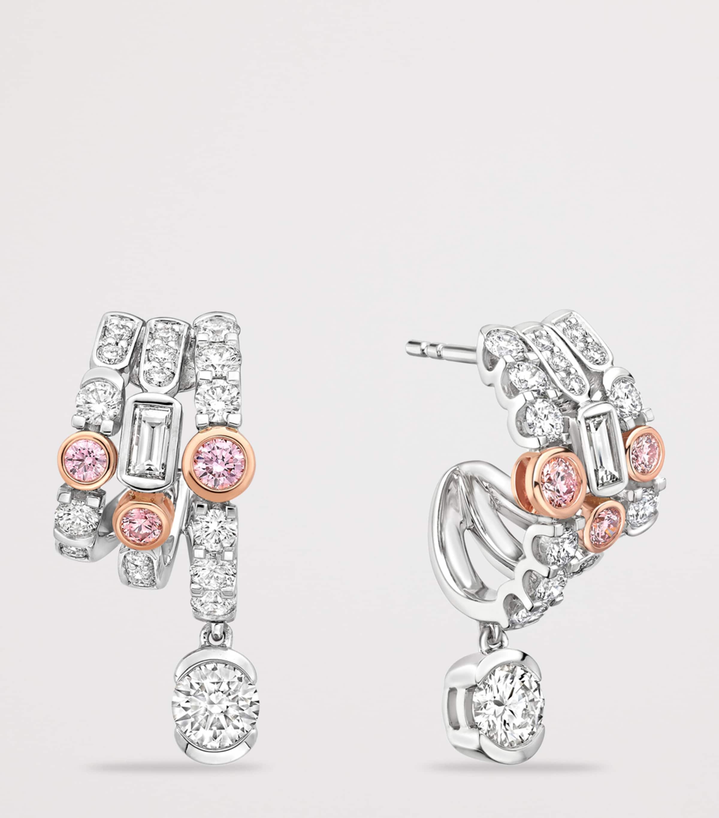 Boodles Platinum and Diamond Play of Light Hoop Earrings Platinum Image 3