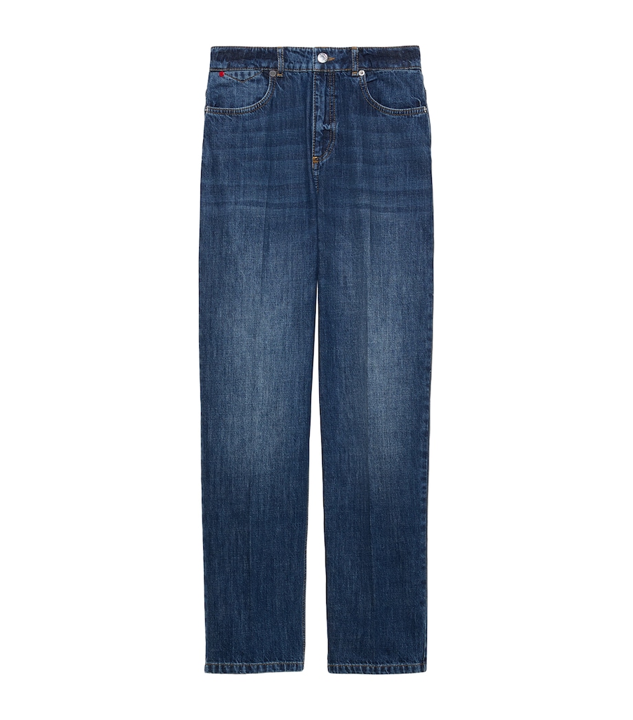 MAX&Co. Womens Straight Mid-Wash Jeans Navy Image 1