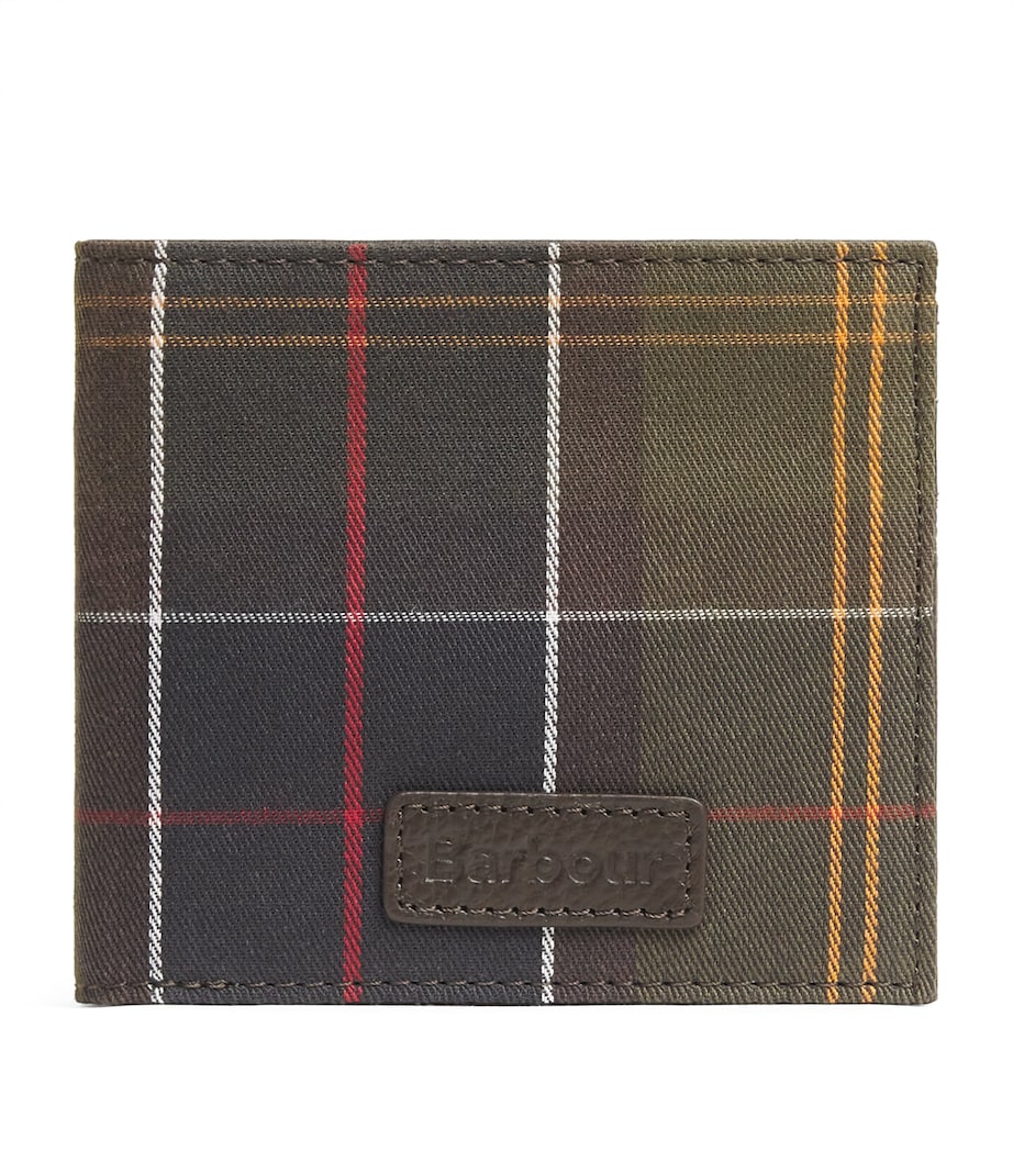 Cotton Leather-Detail Tartan Wallet CLASSIC TARTAN Image 1