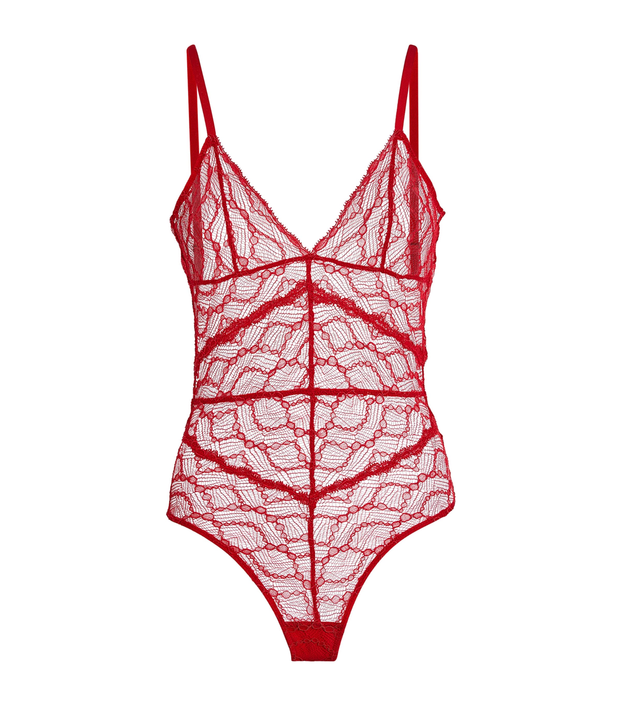 Kiki De Montparnasse Lace Mon Chéri Body In Red