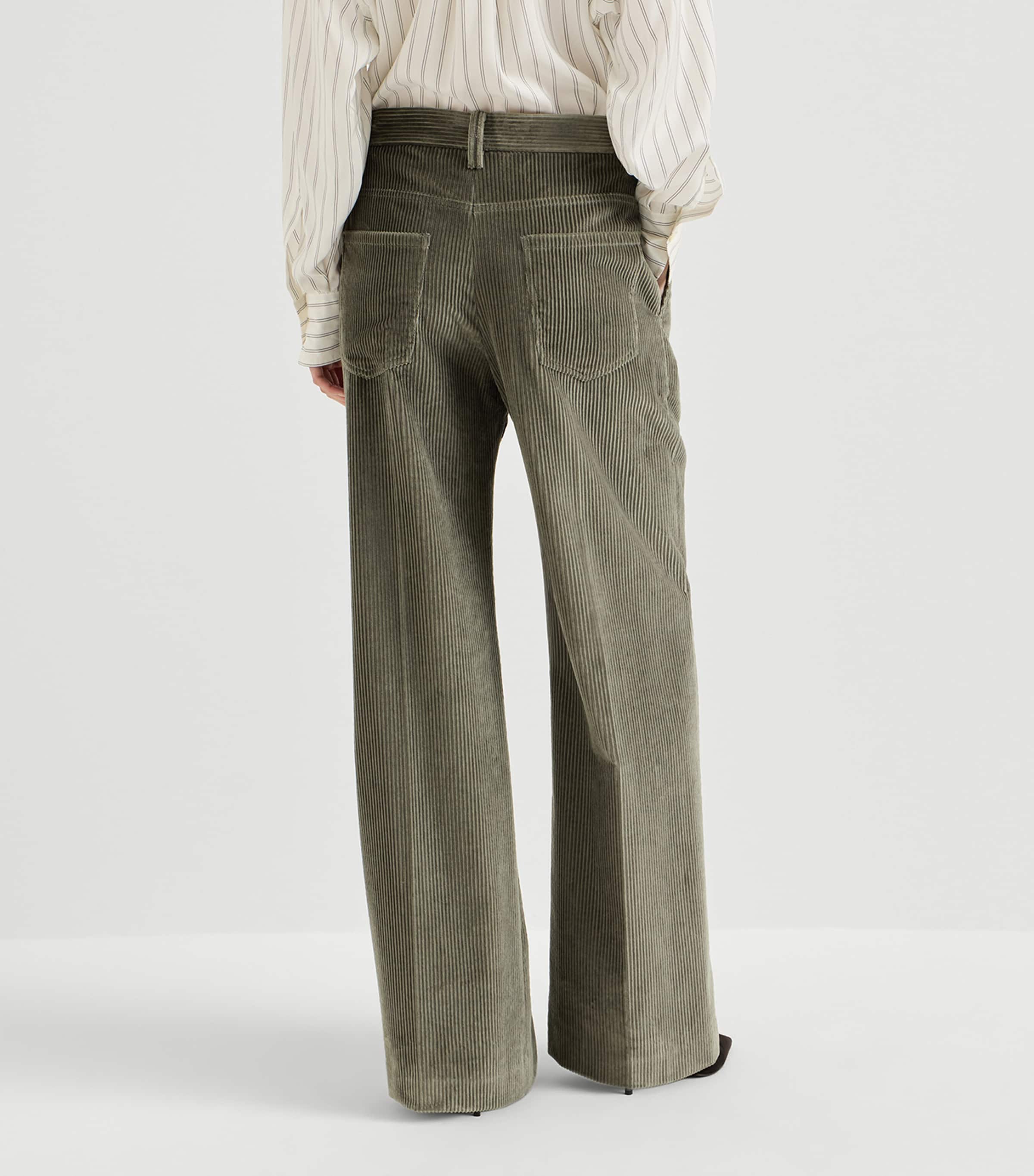 Brunello Cucinelli Womens Cotton Corduroy Tailored Trousers Image 3