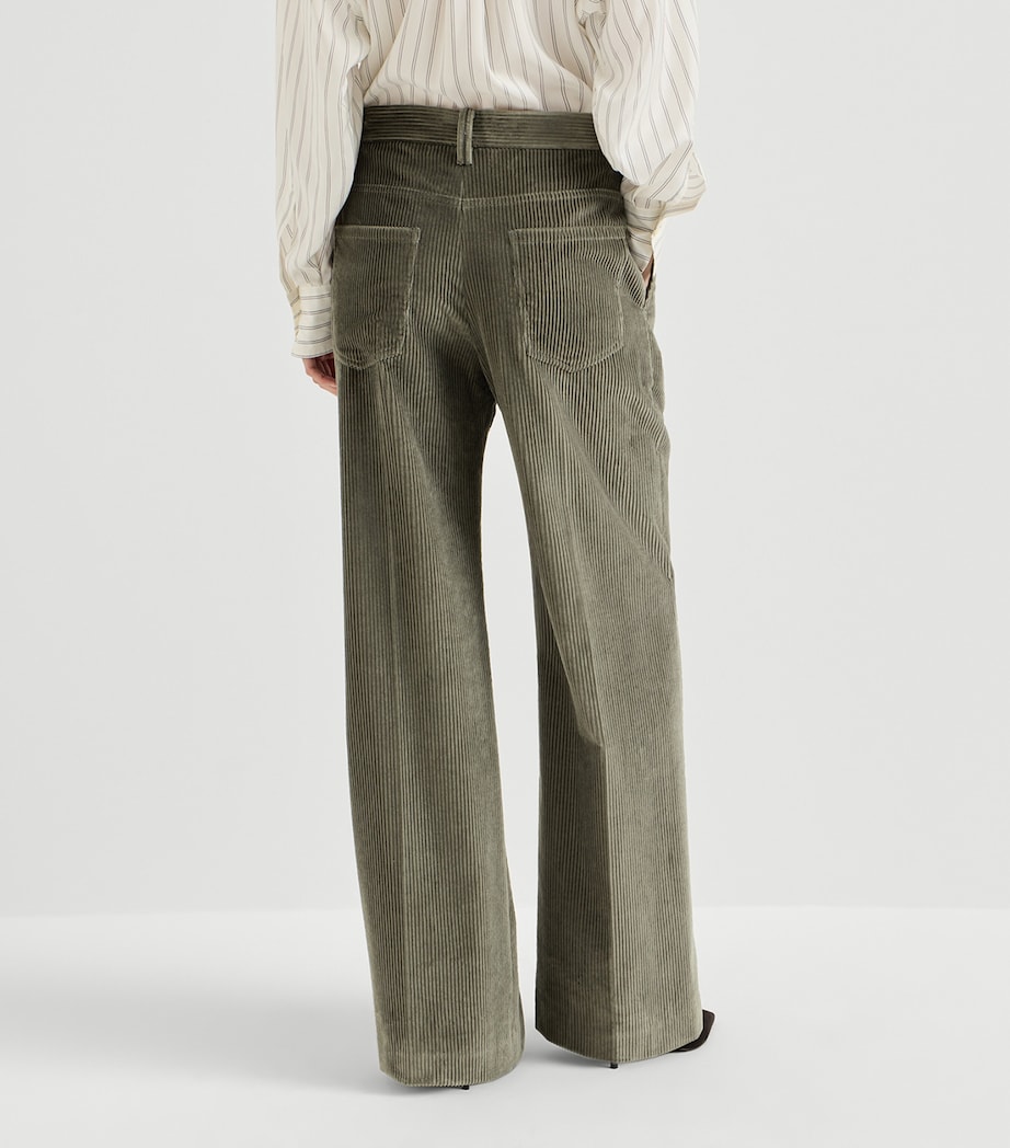 Brunello Cucinelli Womens Cotton Corduroy Tailored Trousers Image 3