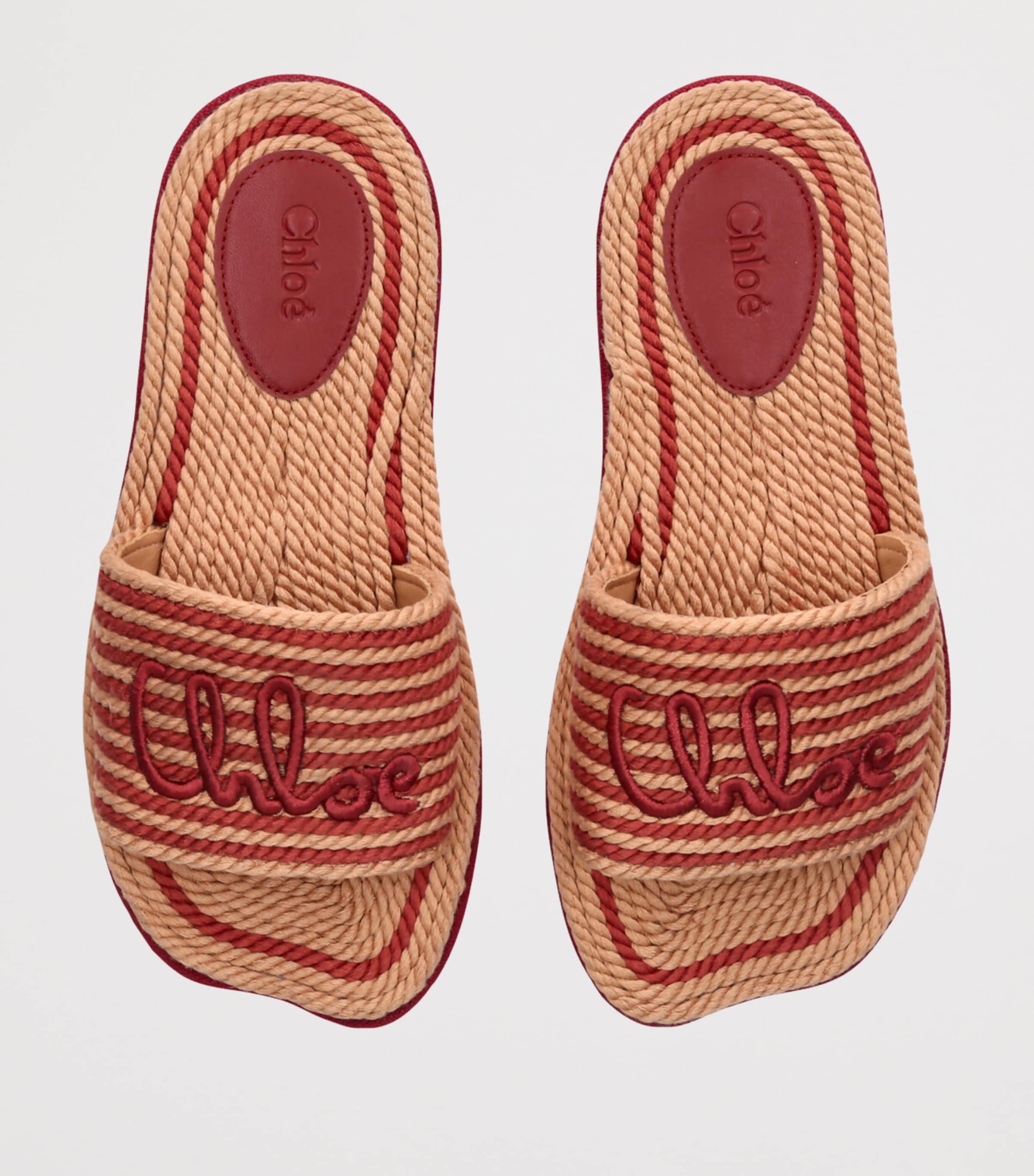 Chloé Woven Logo Sandals Pink Image 4