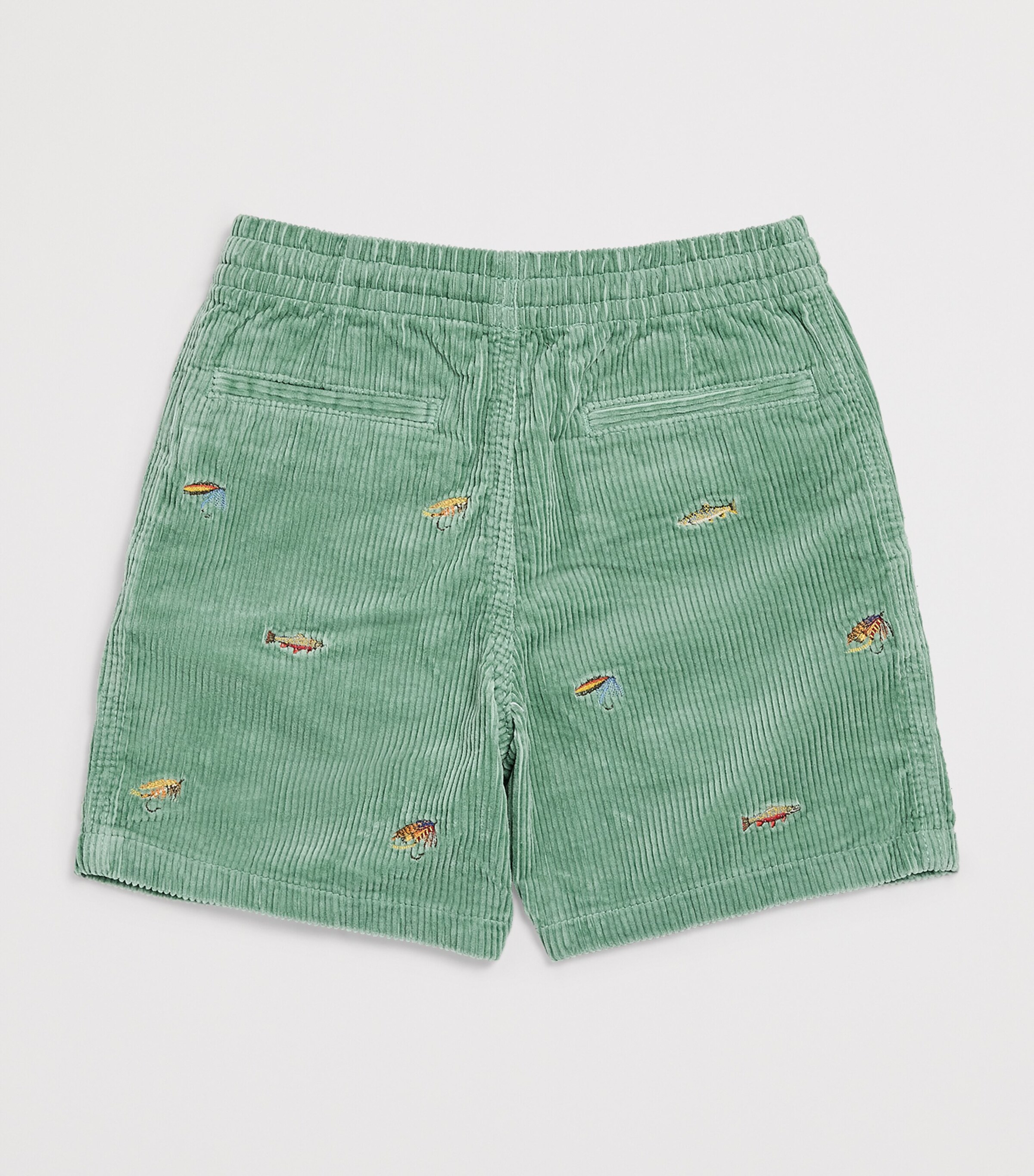 Ralph Lauren Kids Corduroy Embroidered Prepster Shorts (6-14 Years) Faded Mint Image 2