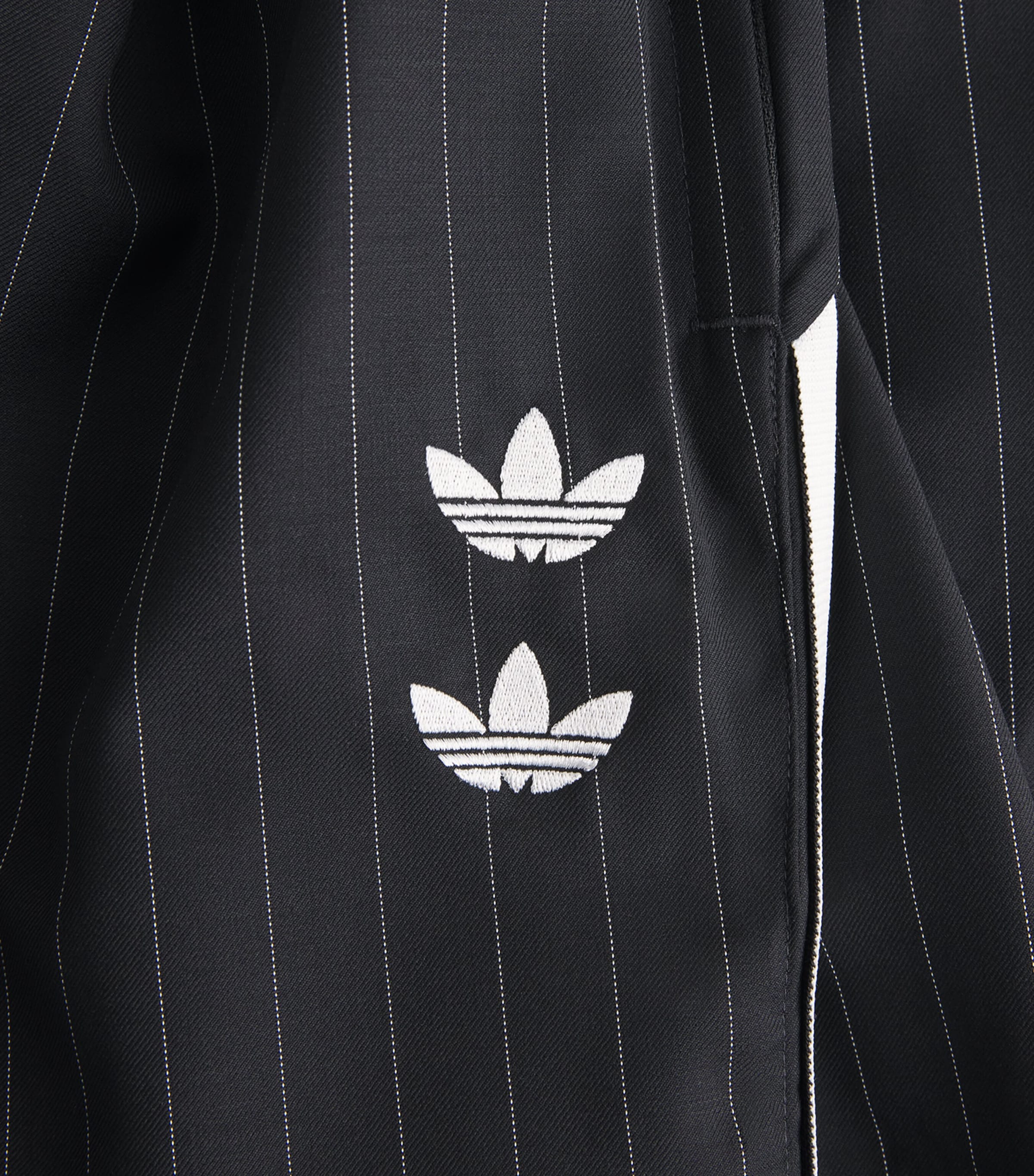 Willy Chavarria Mens x adidas Originals Pinstripe Shorts Black/white Image 6
