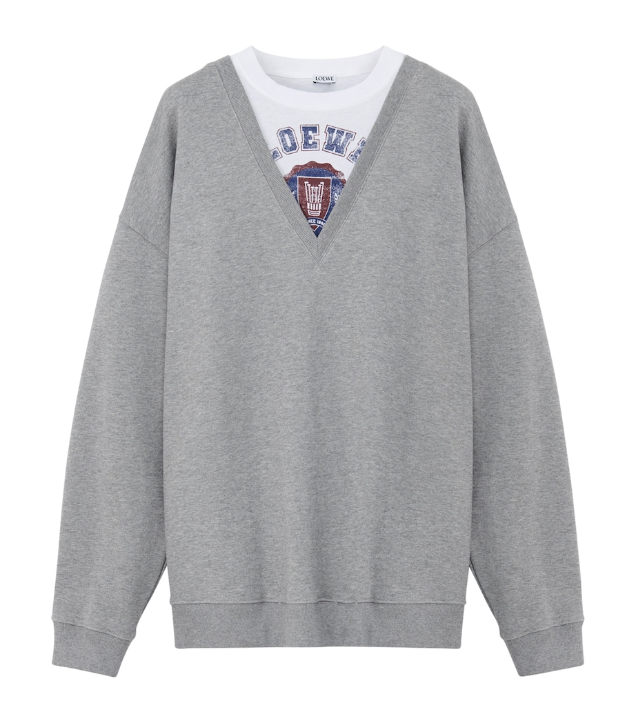 Layered Logo-Print Sweatshirt GREY MELANGE Image 1