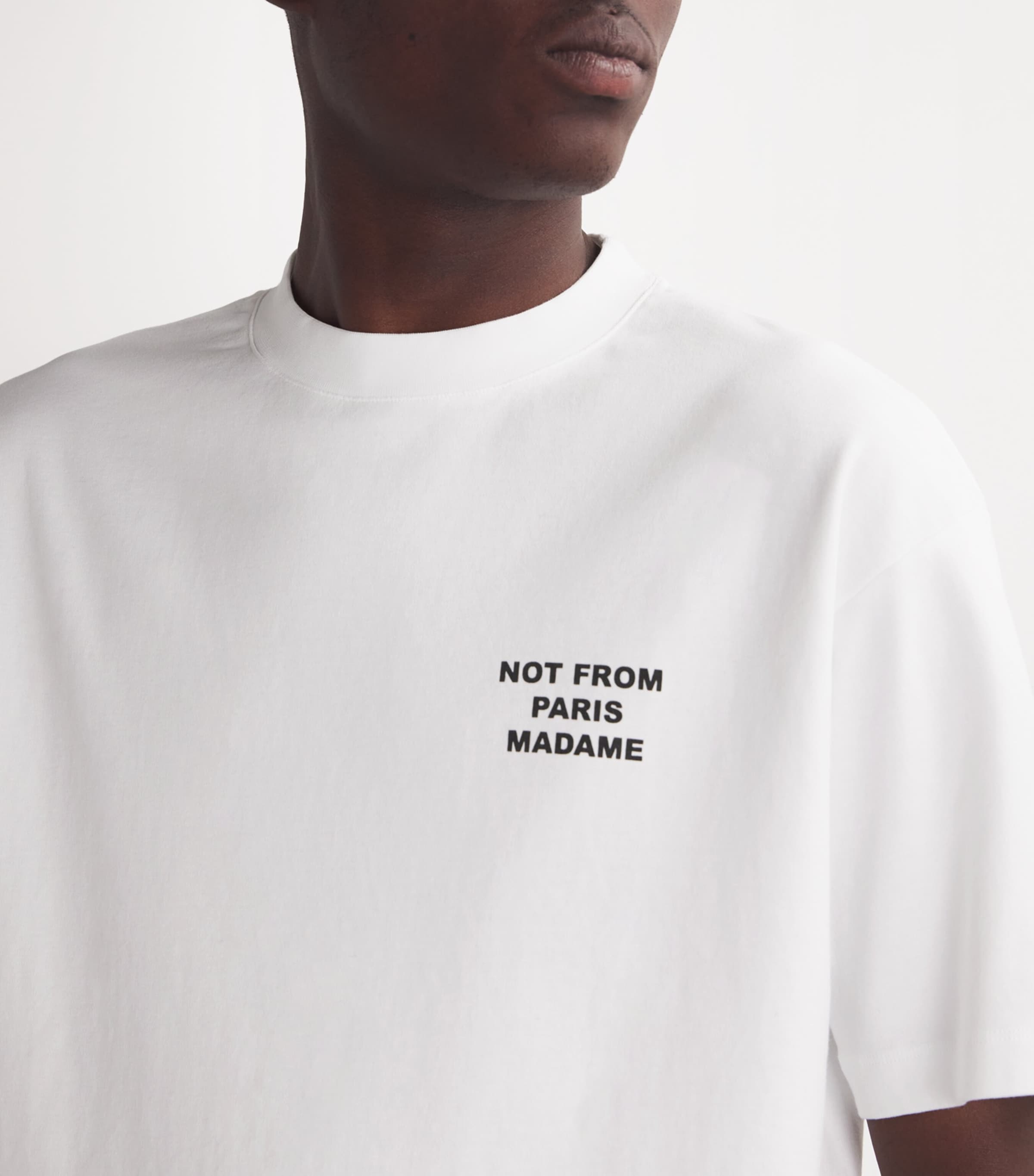 Drôle de Monsieur Mens Cotton Slogan T-Shirt Optic White Image 6