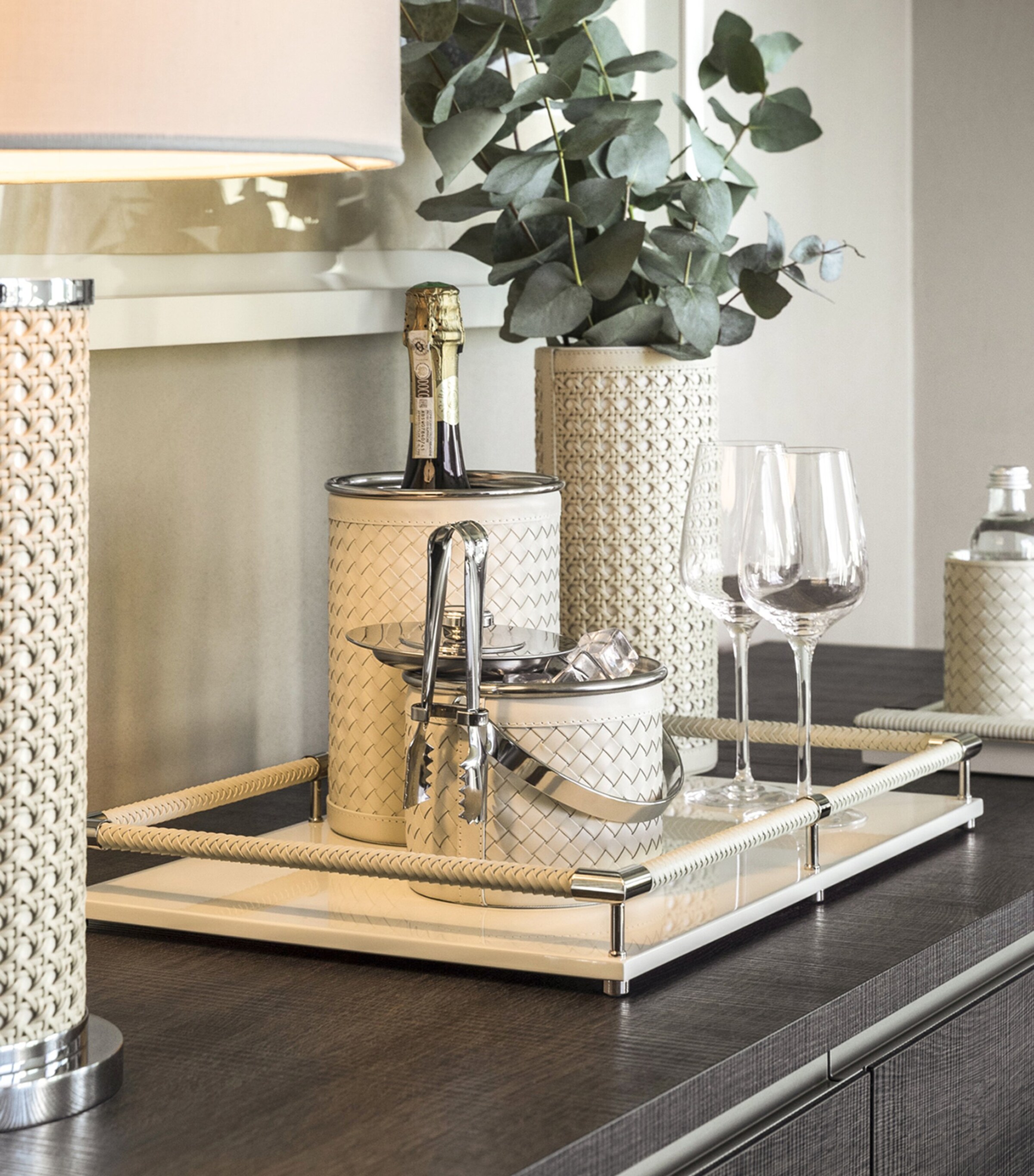 Leather Menfi Champagne Cooler IVORY Image 2