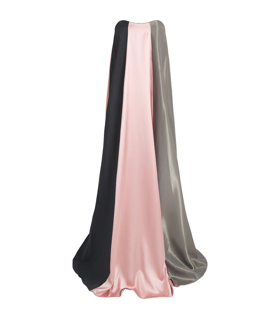 Ziyad Buainain Satin Strapless Gown