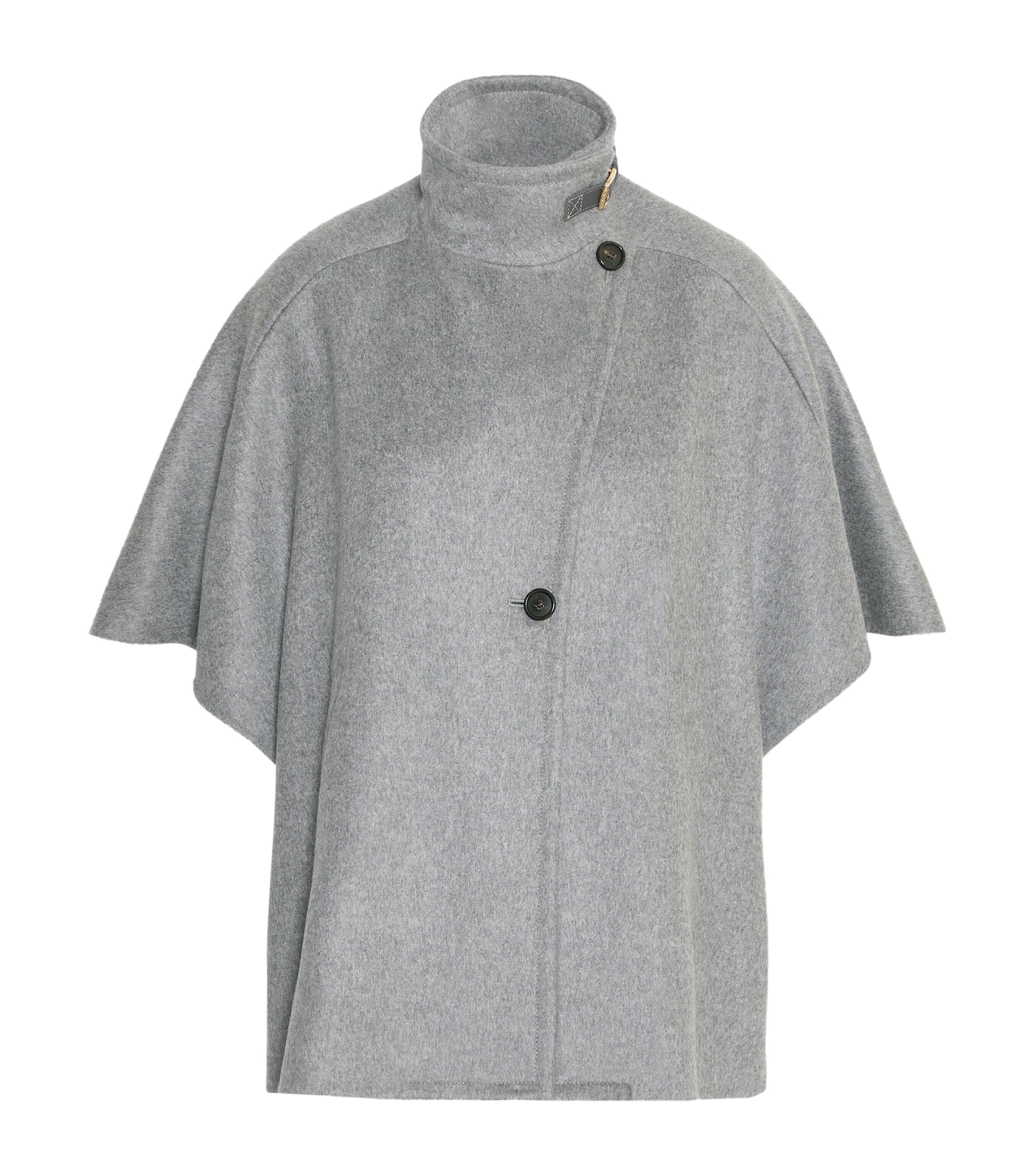 Max Mara Womens Cashmere High-Neck Cape Jacket Medium Grey Image 1