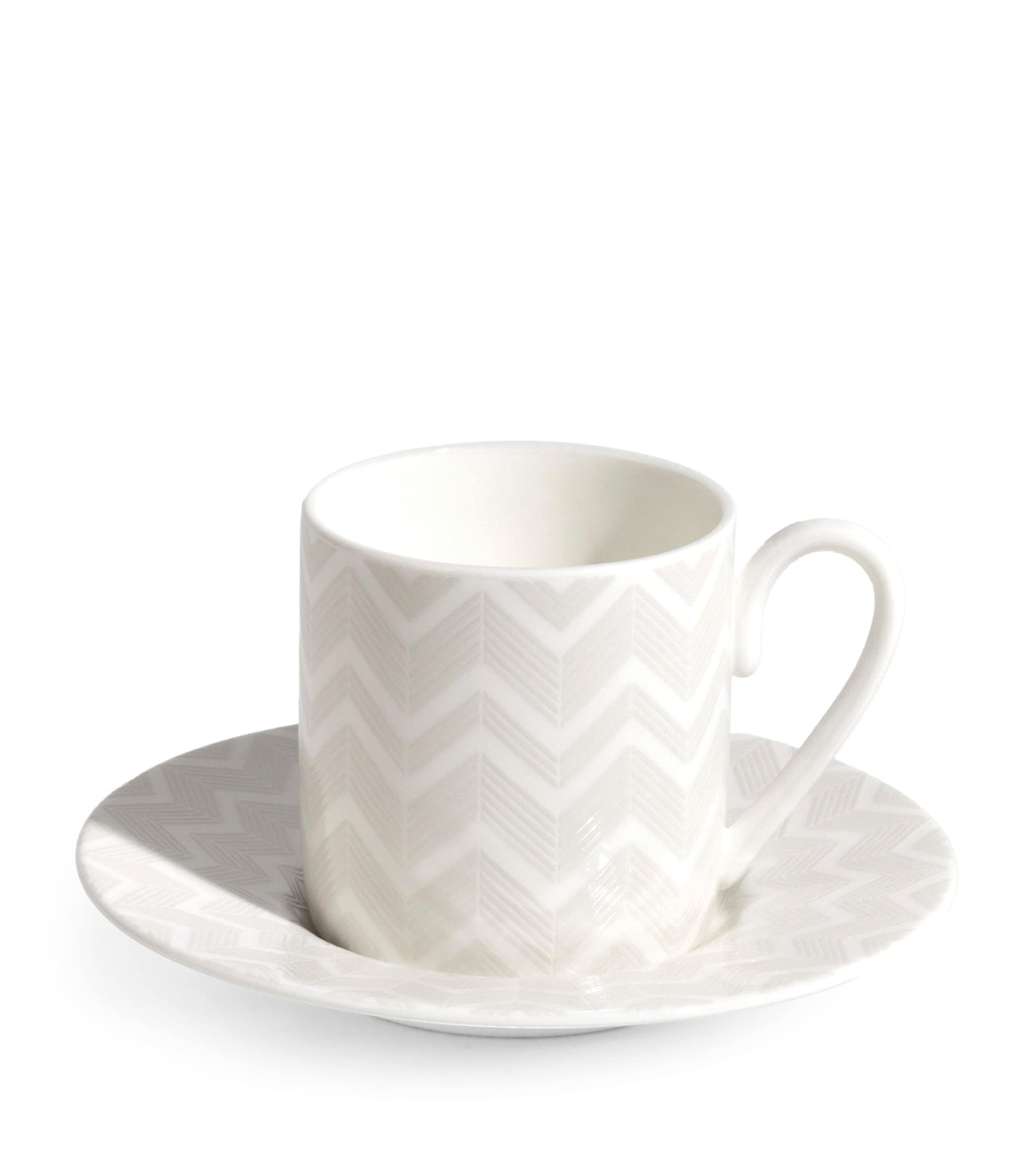 Shop Missoni Zigzag Coffee Cup And Saucer In White