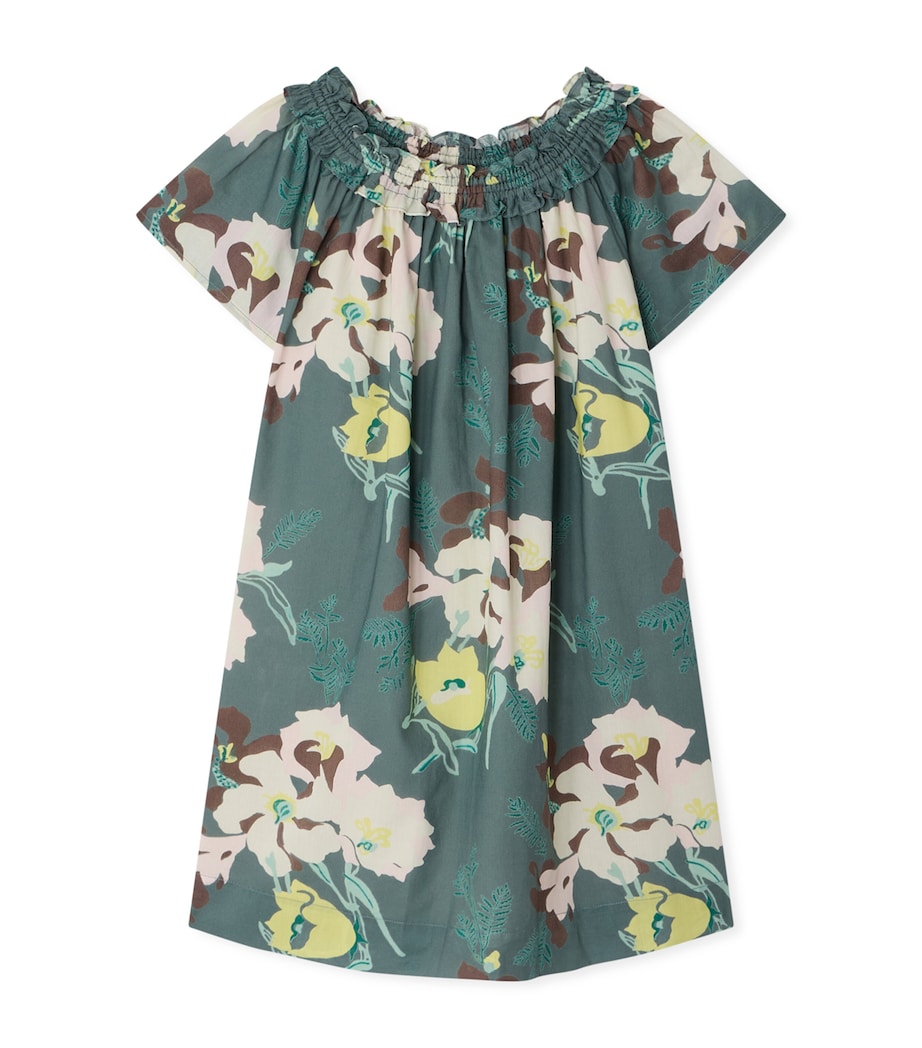 Bonpoint Organic Cotton Goldie Dress (10-14 Years) Vert Ardoise Image 1