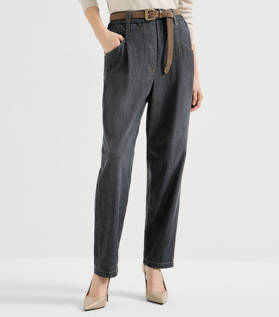 Brunello Cucinelli Womens Denim Straight Trousers Image 3