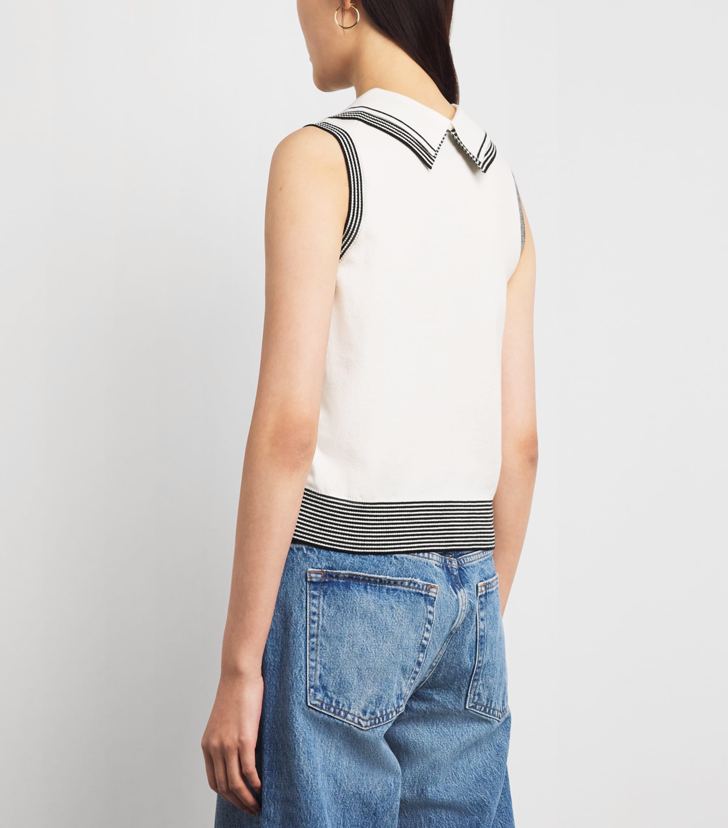 Claudie Pierlot Womens Wool-Blend Sailor Top Ecru Image 5