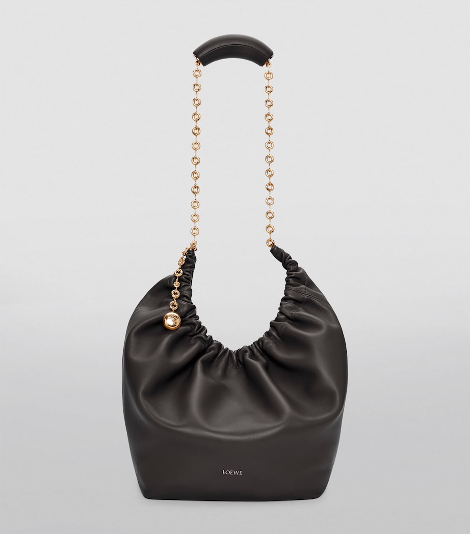 Medium Leather Squeeze Top-Handle Bag BLACK Image 7