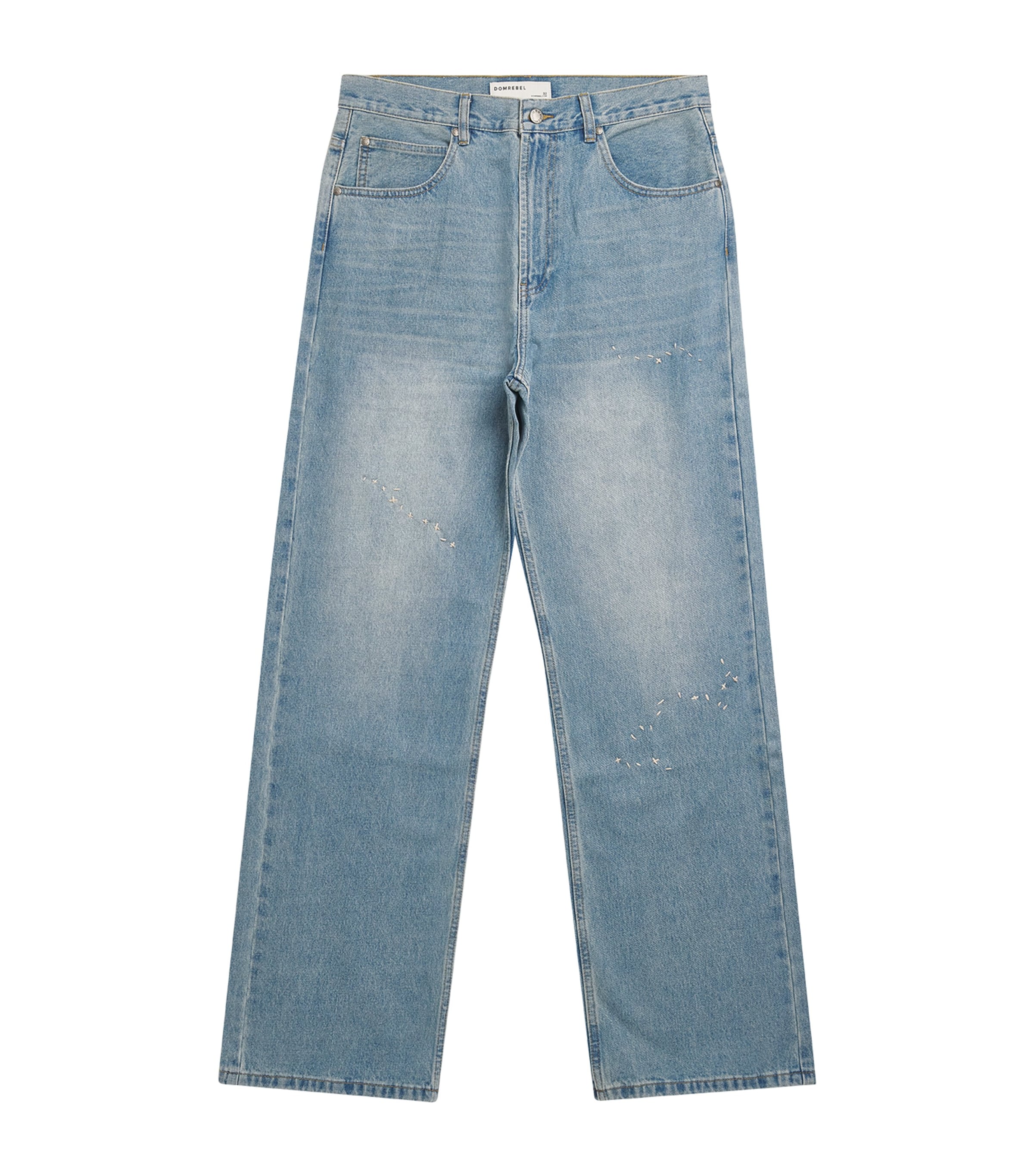 DOMREBEL Mens Jerk Bootcut Jeans Mid Blue Image 1