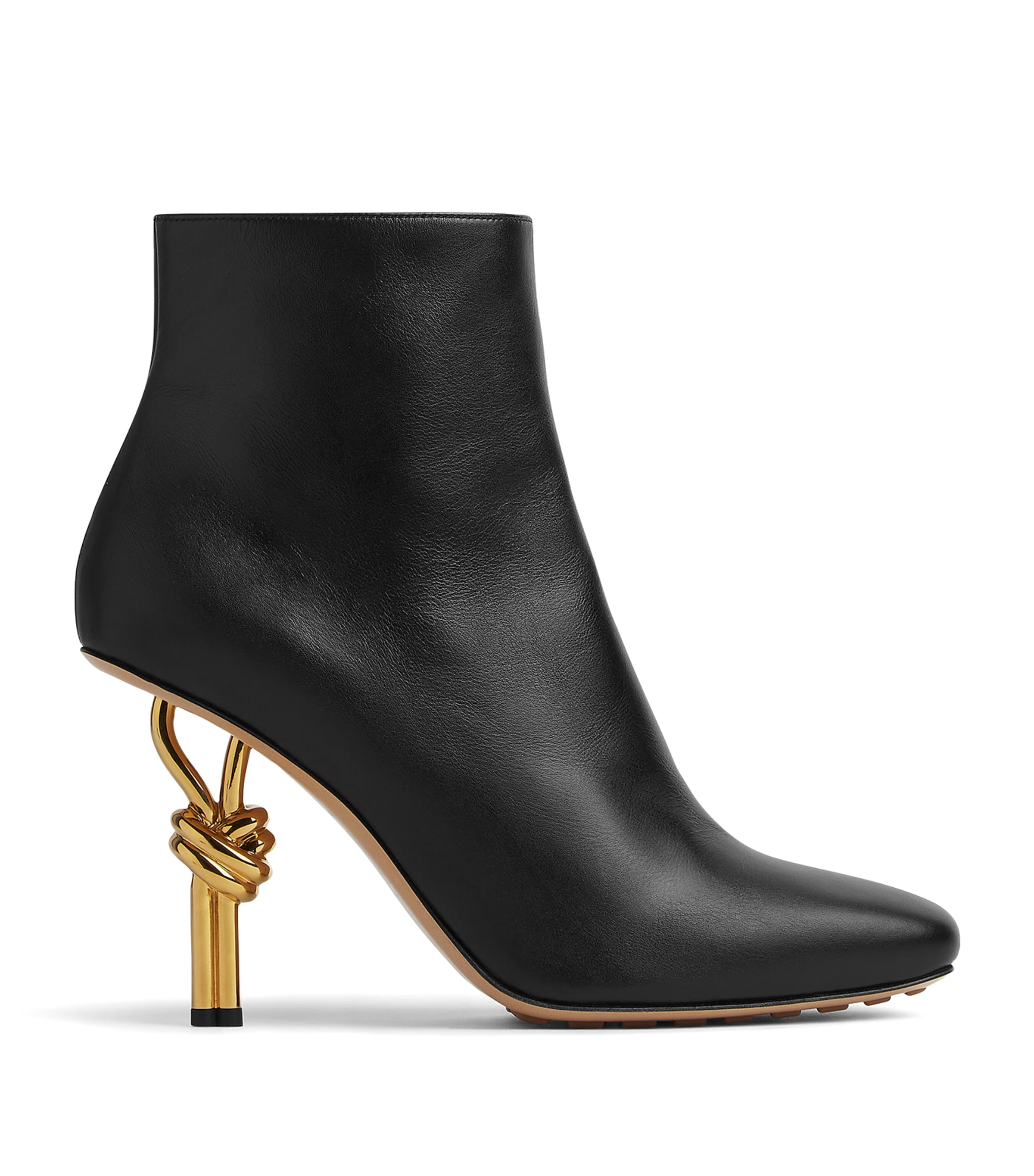 Shop Bottega Veneta Calfskin Heeled Ankle Boots 90 In Black