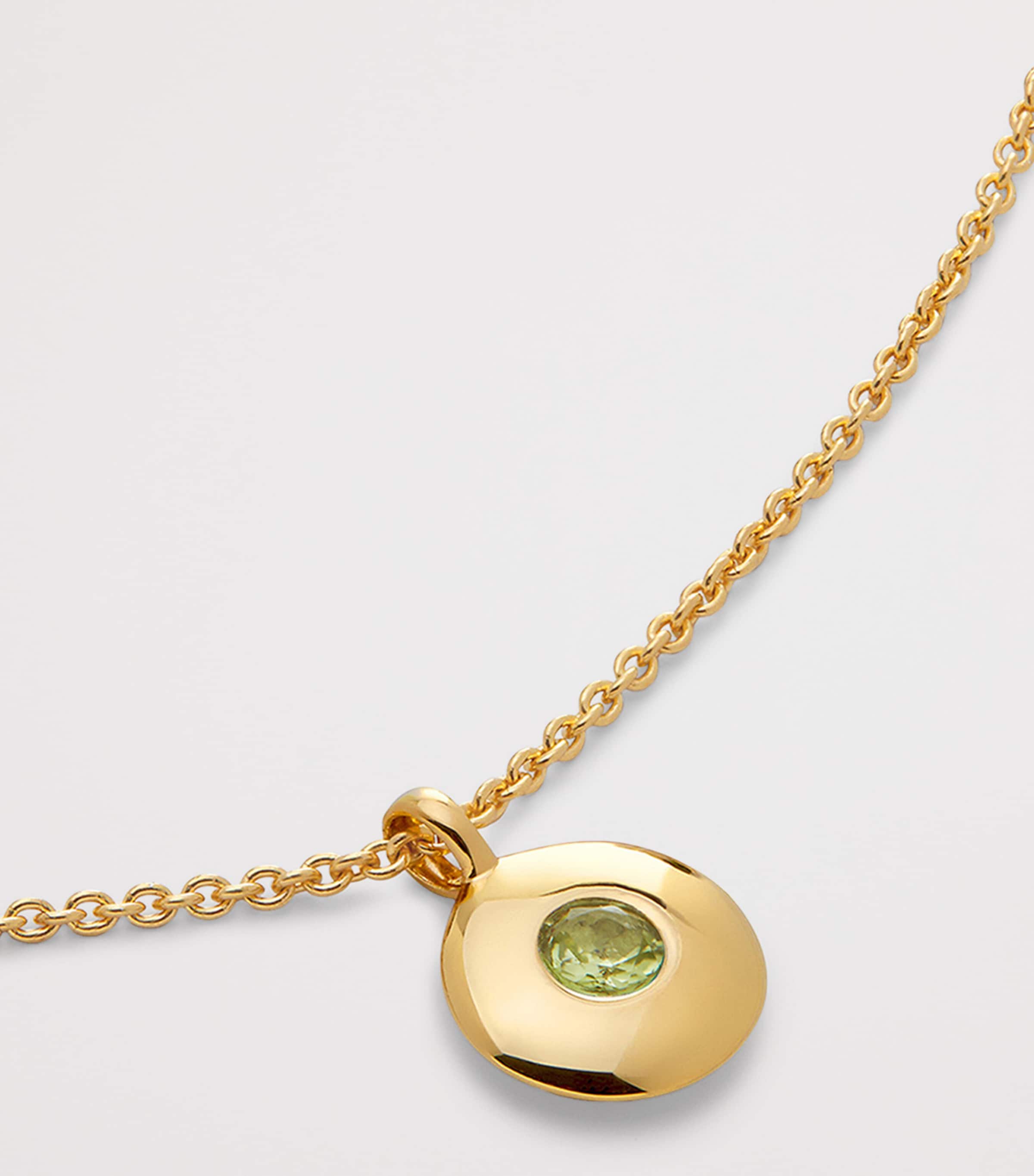 Monica Vinader Gold Vermeil and Peridot August Birthstone Necklace Gold Vermeil Image 3
