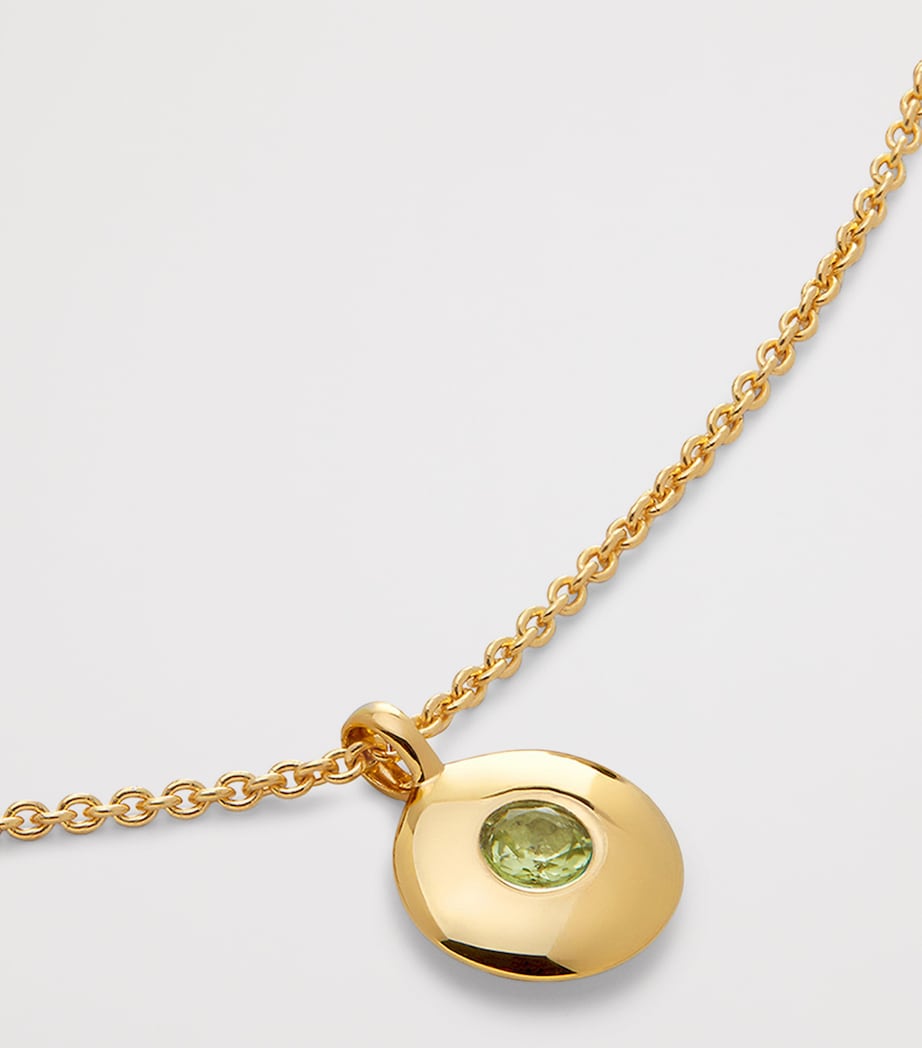 Monica Vinader Gold Vermeil and Peridot August Birthstone Necklace Gold Vermeil Image 3