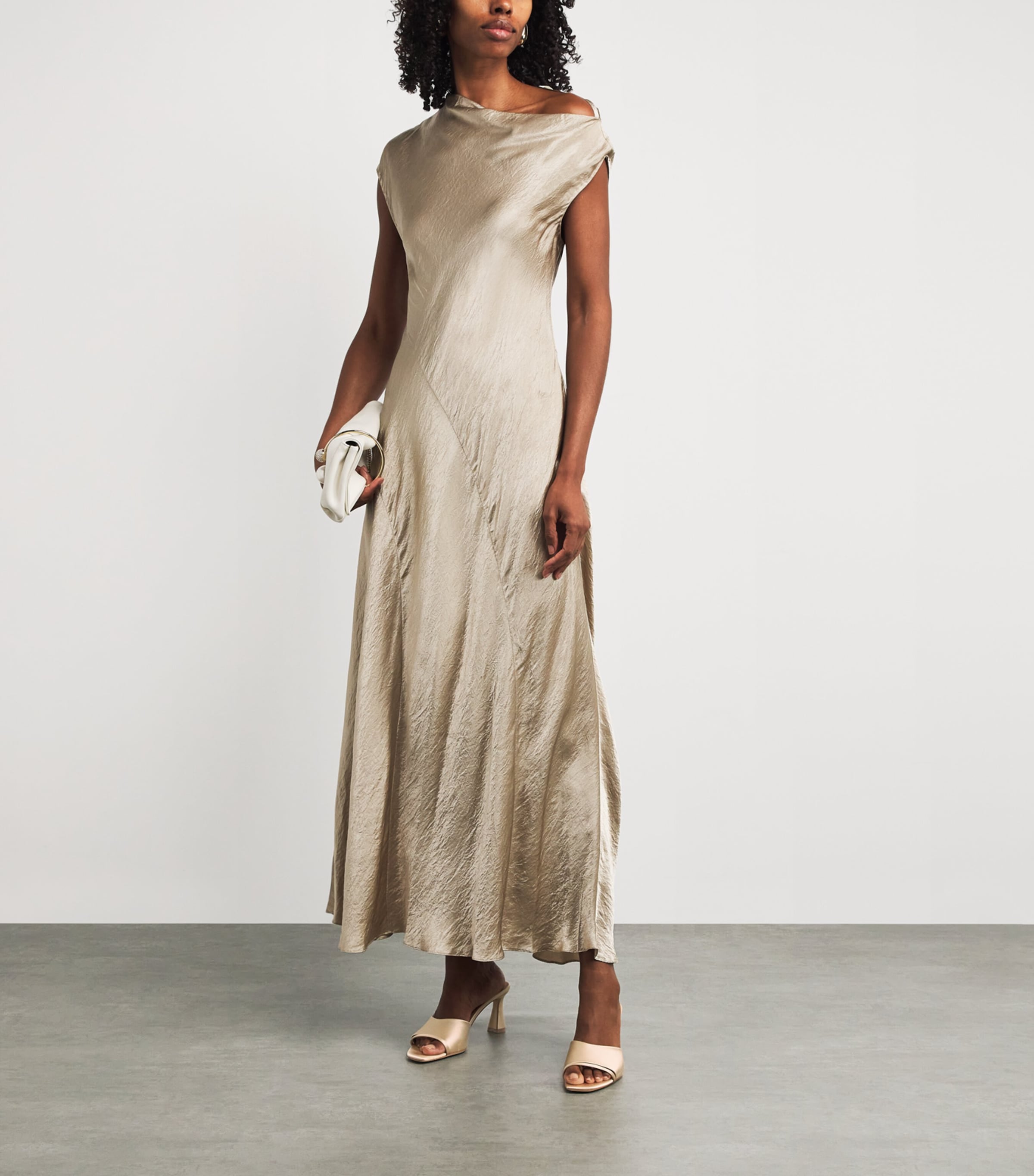 Satin Roxanne Mules 70 PLATINO Image 6