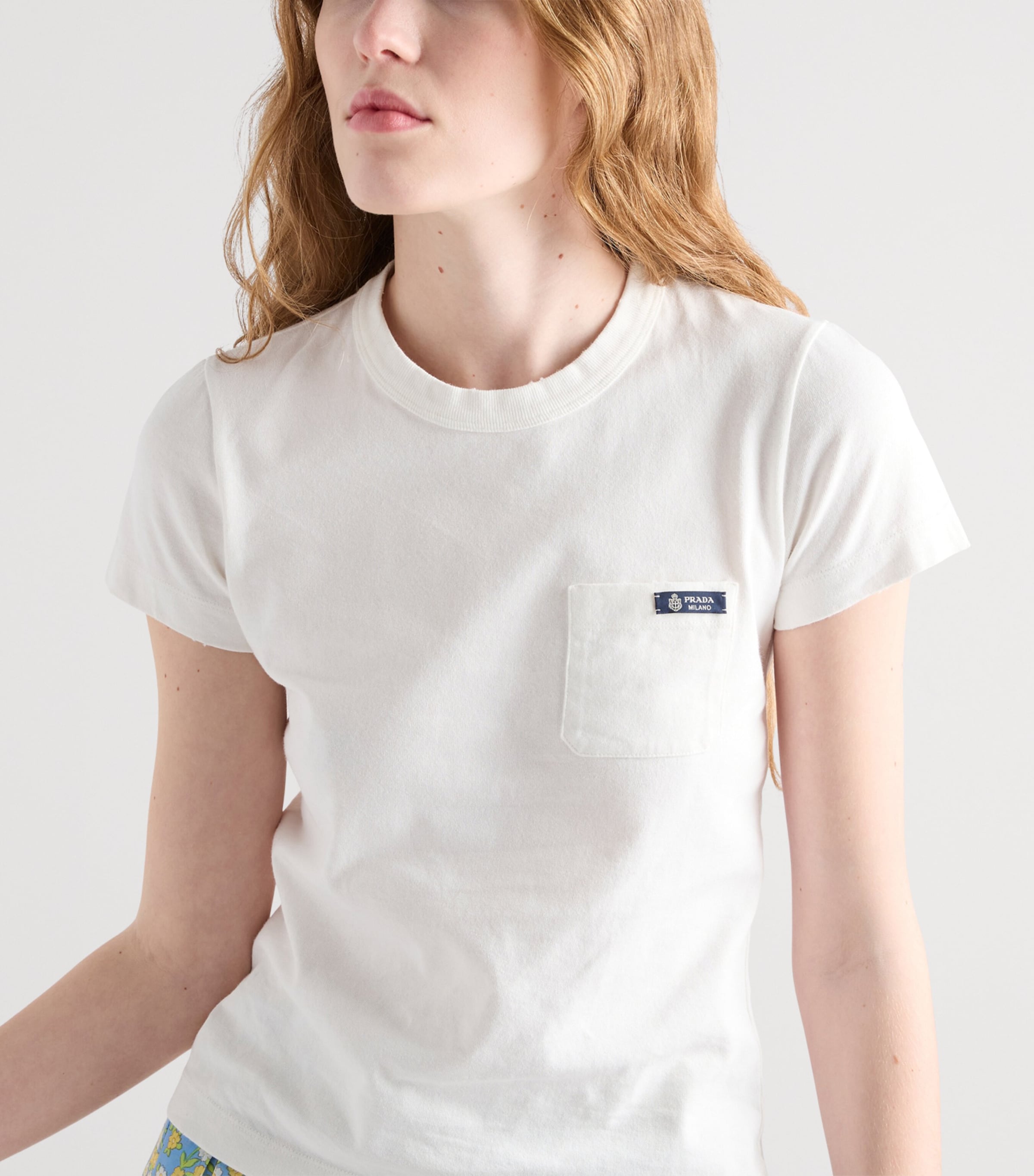 Prada White Cotton Jersey Logo T-Shirt | Harrods UK