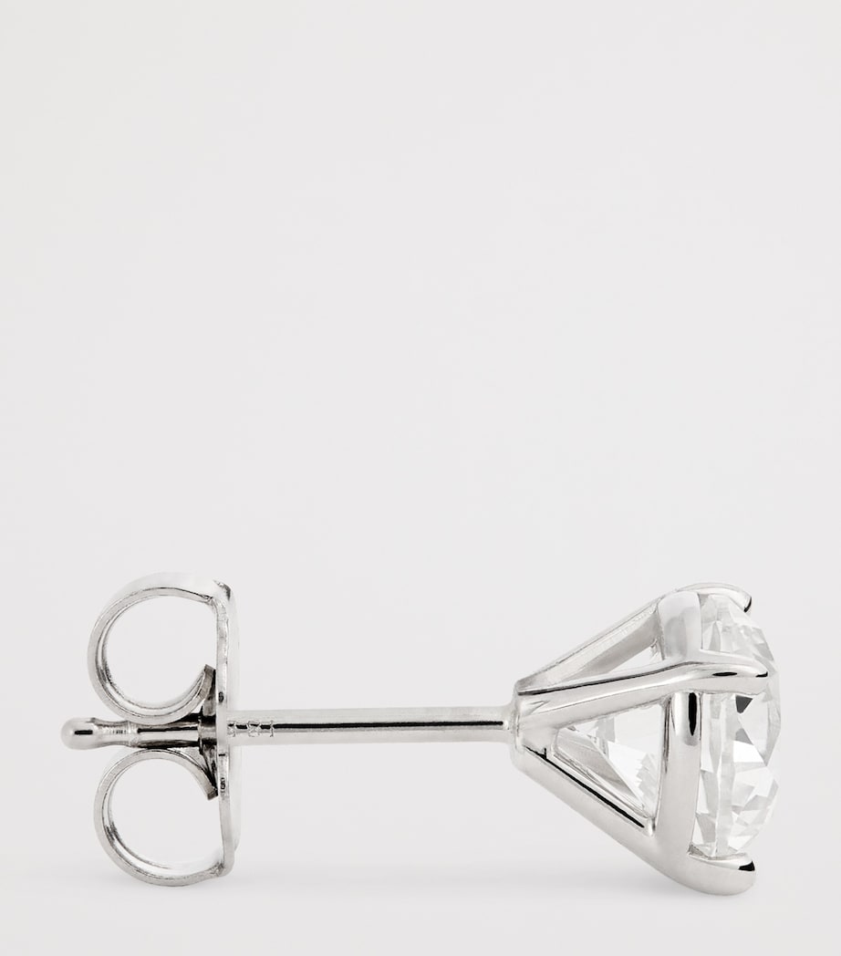 White Gold and Diamond Stud Earrings (1.90ctw) WHITE GOLD Image 3